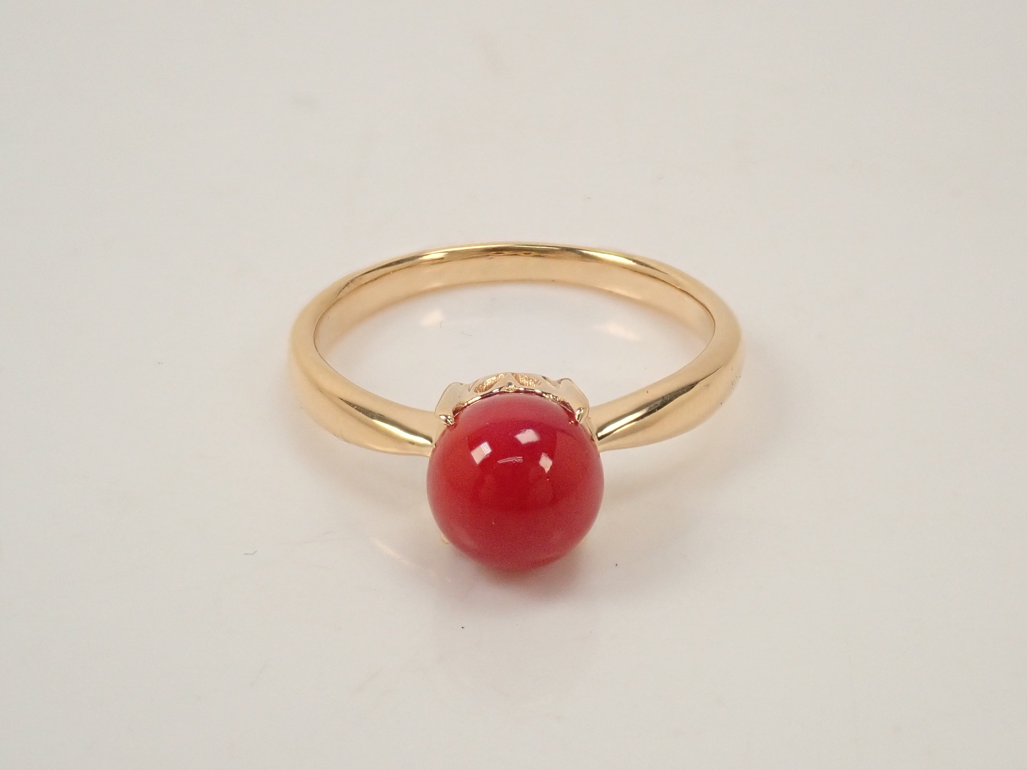 K18 Red Coral Pendant Top (Necklace Top)