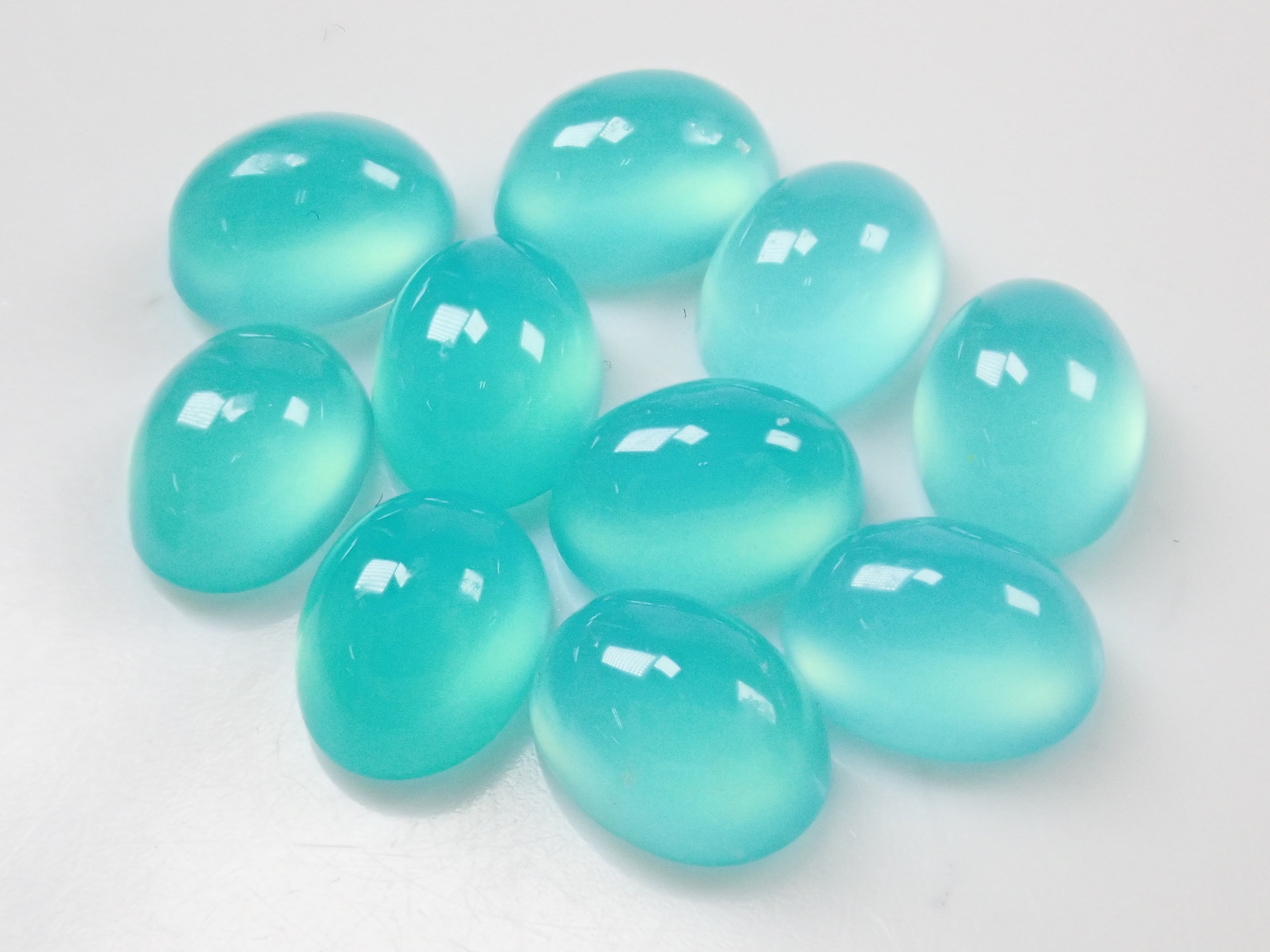 Limited to 10 stones: Sea blue chalcedony 1 loose stone (green) Multiple purchase discounts available