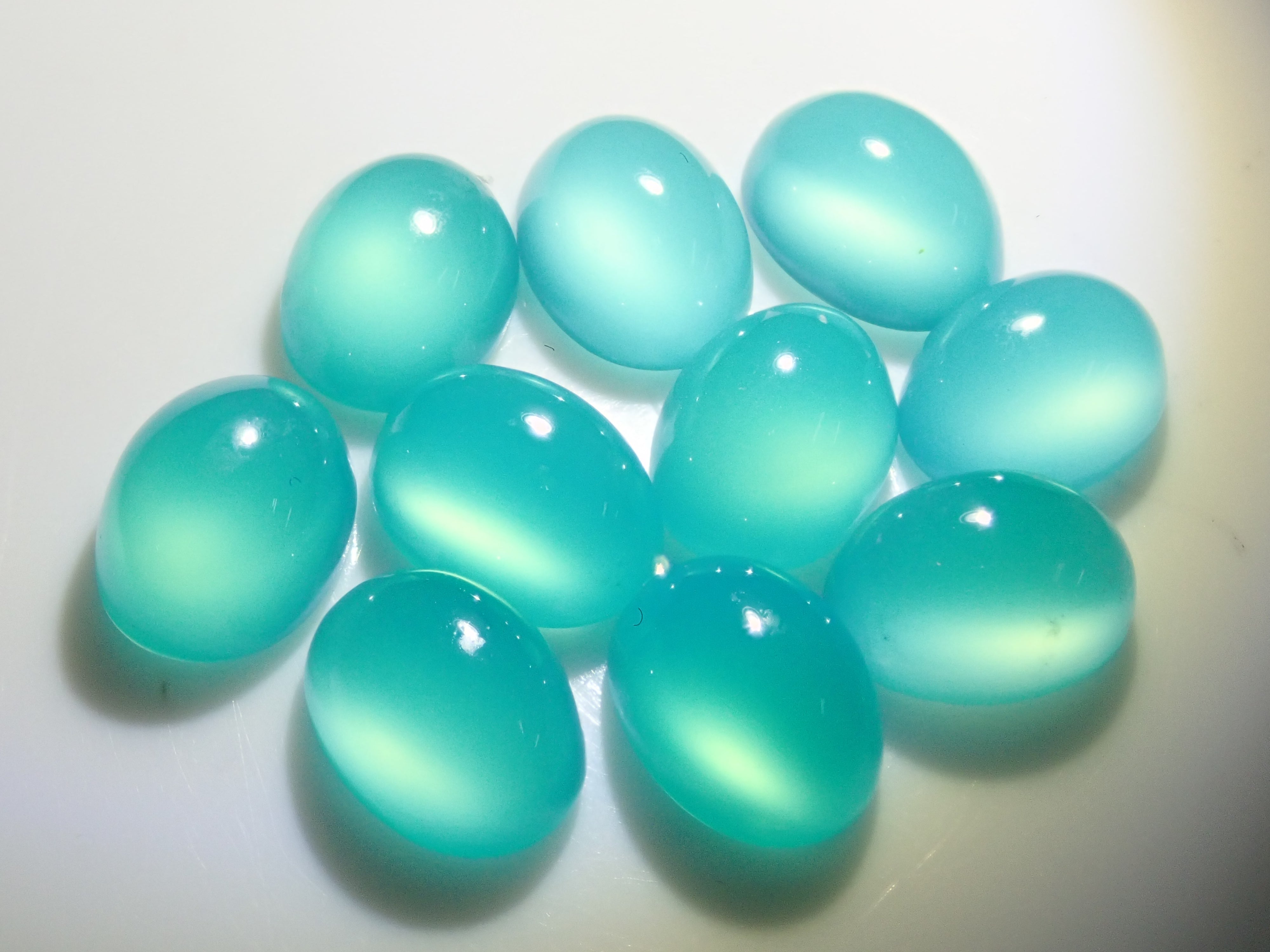 Limited to 10 stones: Sea blue chalcedony 1 loose stone (green) Multiple purchase discounts available