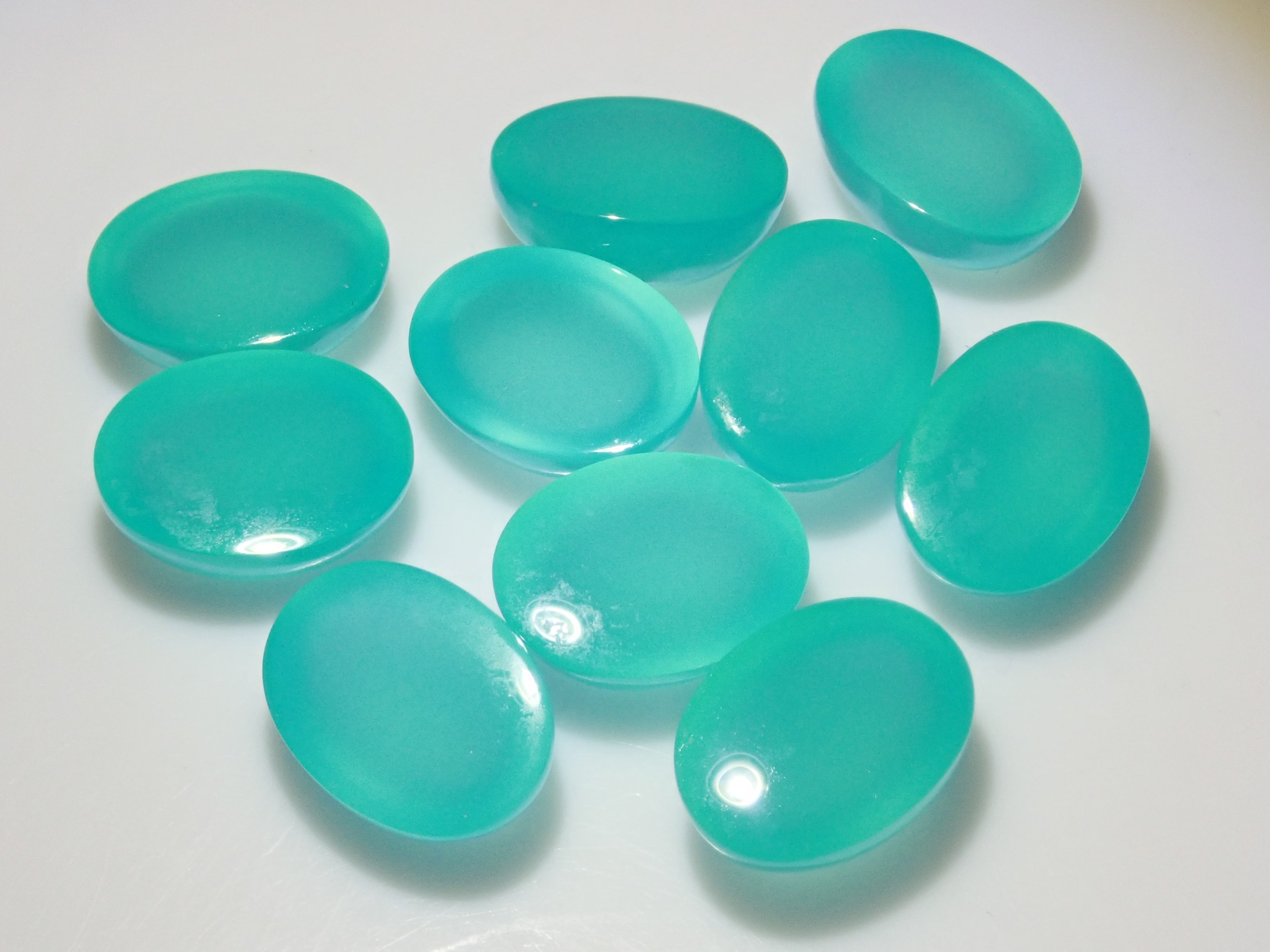 Limited to 10 stones: Sea blue chalcedony 1 loose stone (green) Multiple purchase discounts available