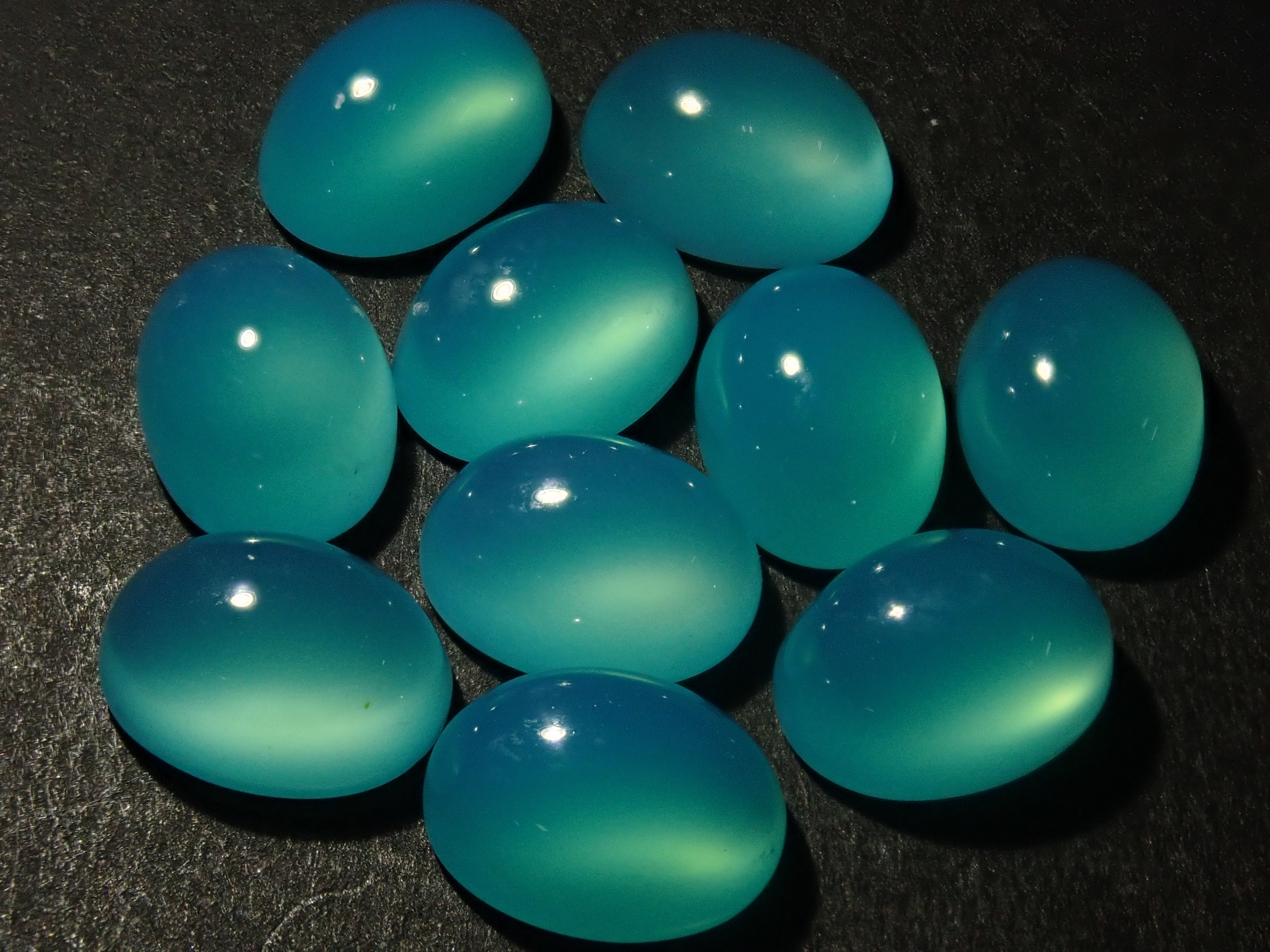 Limited to 10 stones: Sea blue chalcedony 1 loose stone (green) Multiple purchase discounts available