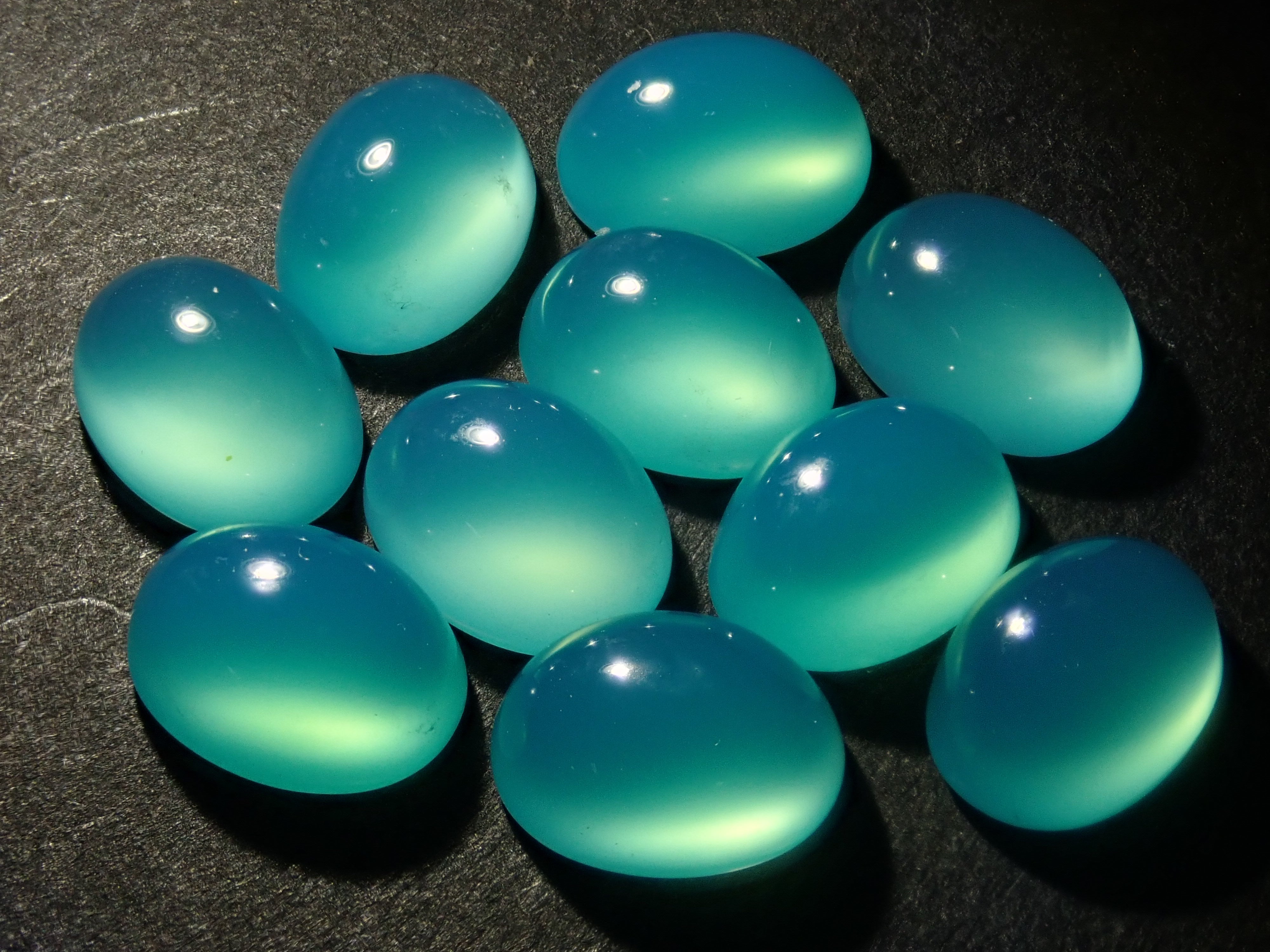 Limited to 10 stones: Sea blue chalcedony 1 loose stone (green) Multiple purchase discounts available