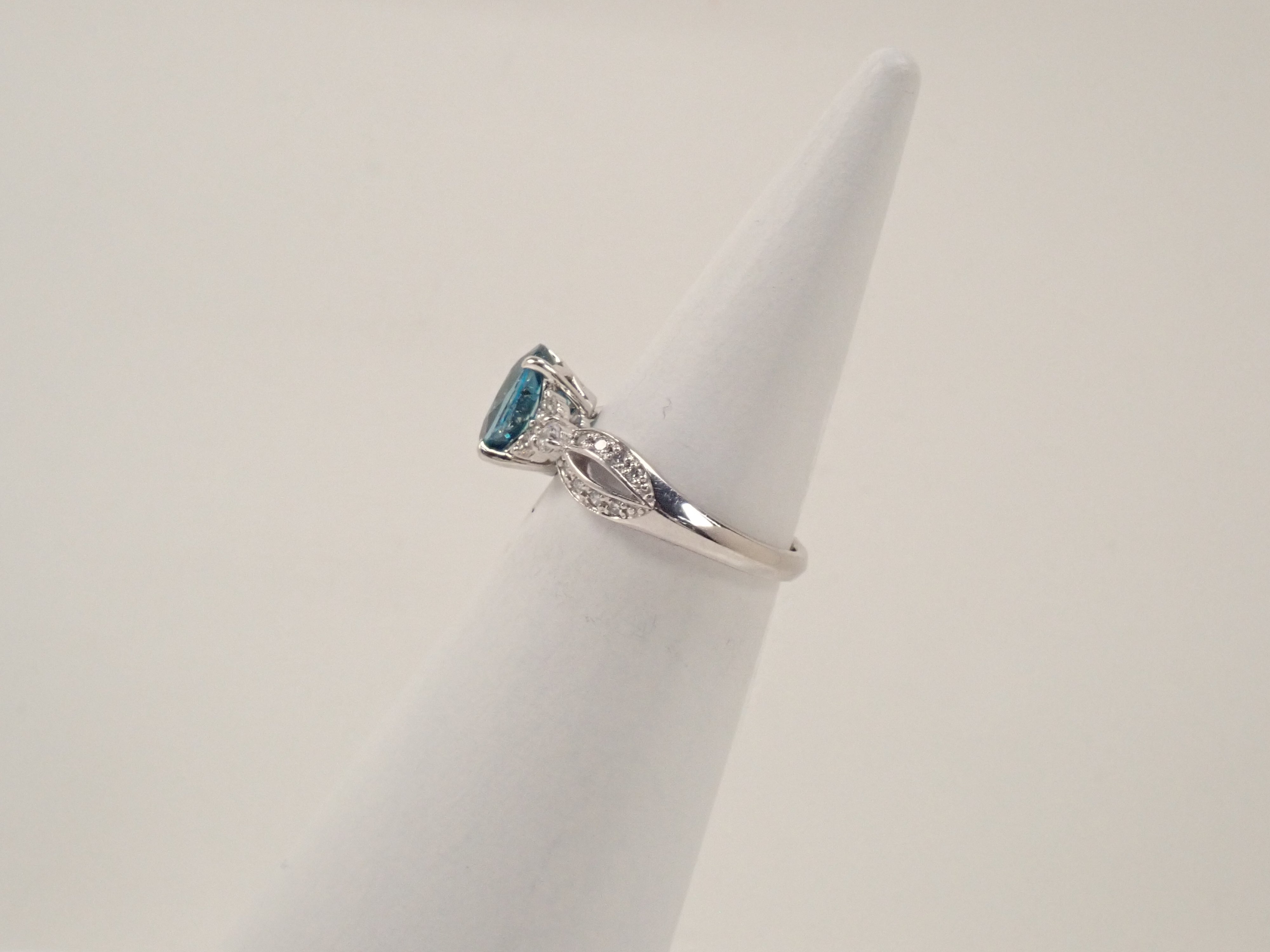 【22602584掲載】【カラフリ】Pt900 ブルージルコン（ラタナキリブルー） 2.27ct リング