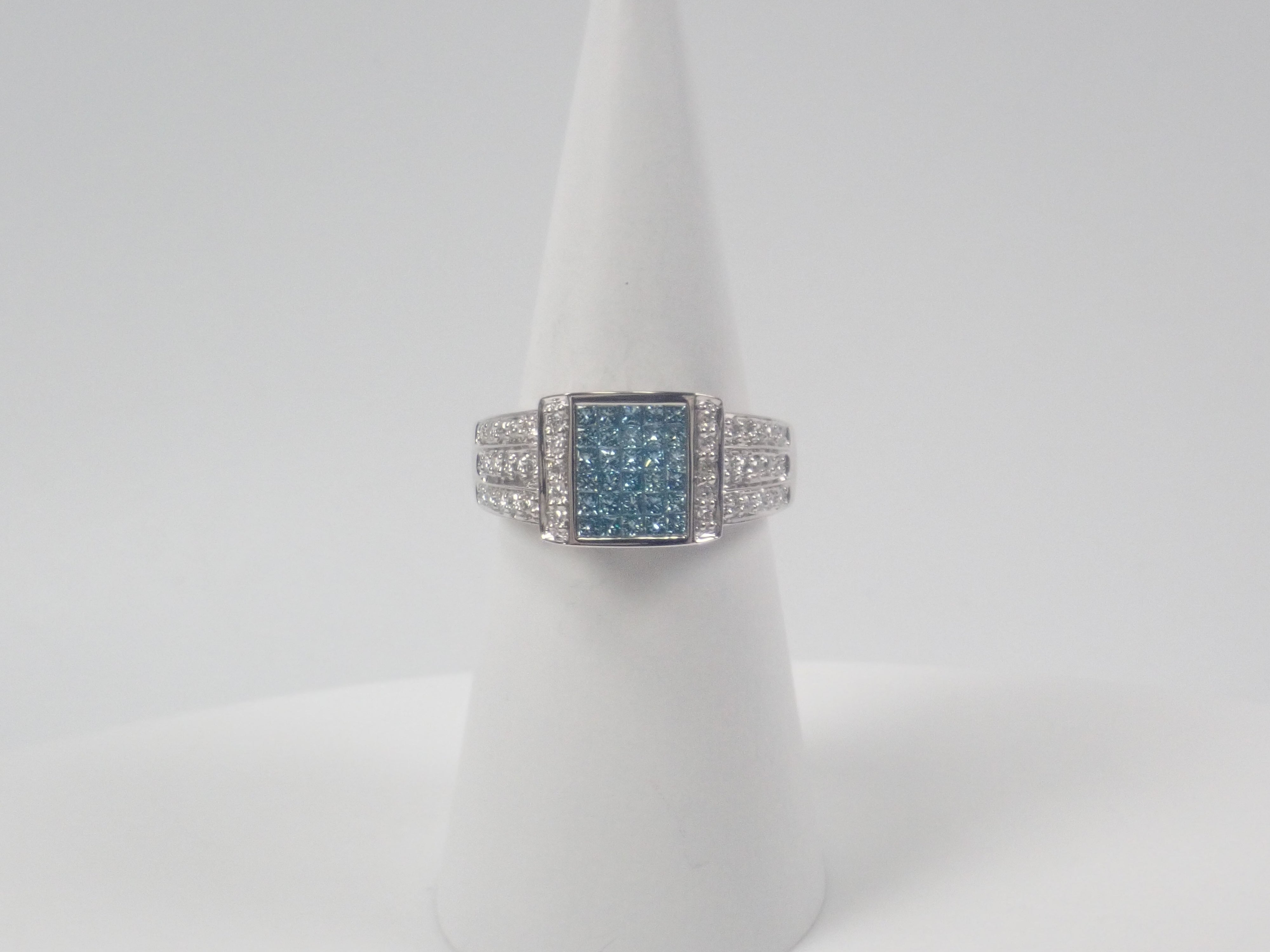 Pt900 アイスブルーダイヤモンド（トリートメント） 1.00ct リング