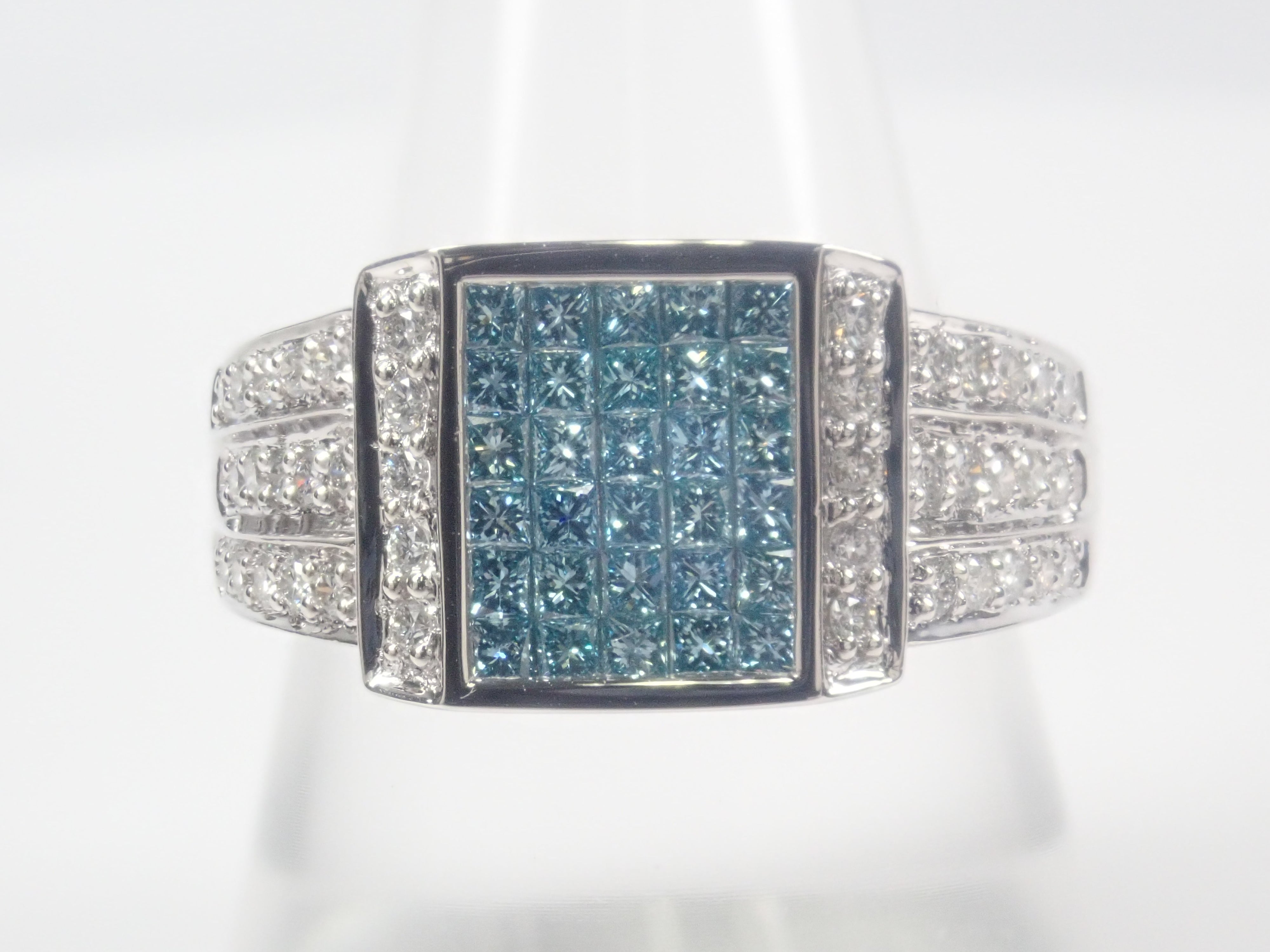 Pt900 アイスブルーダイヤモンド（トリートメント） 1.00ct リング
