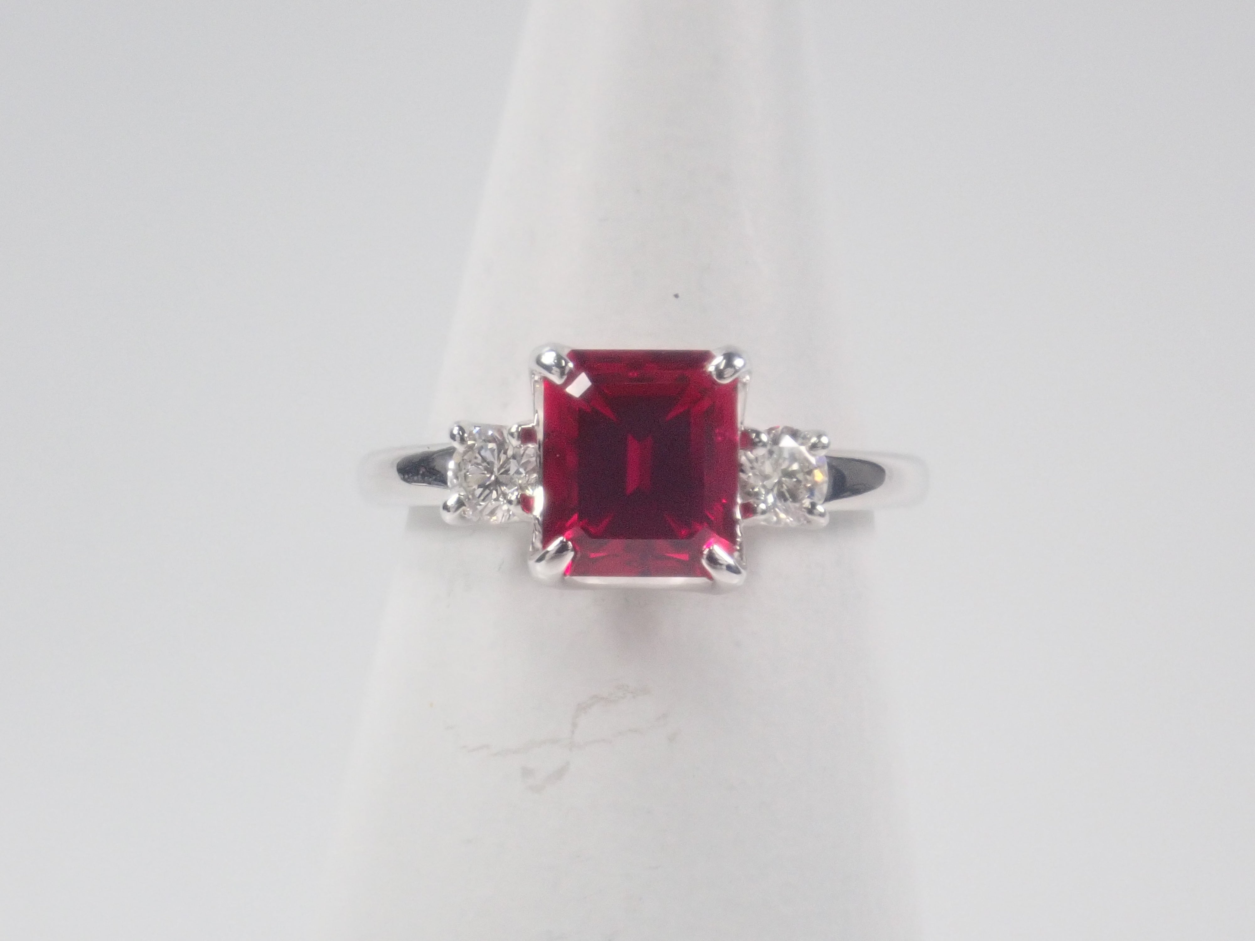 【22602586掲載】【カラフリ】Pt900 合成ルビー 1.61ct リング