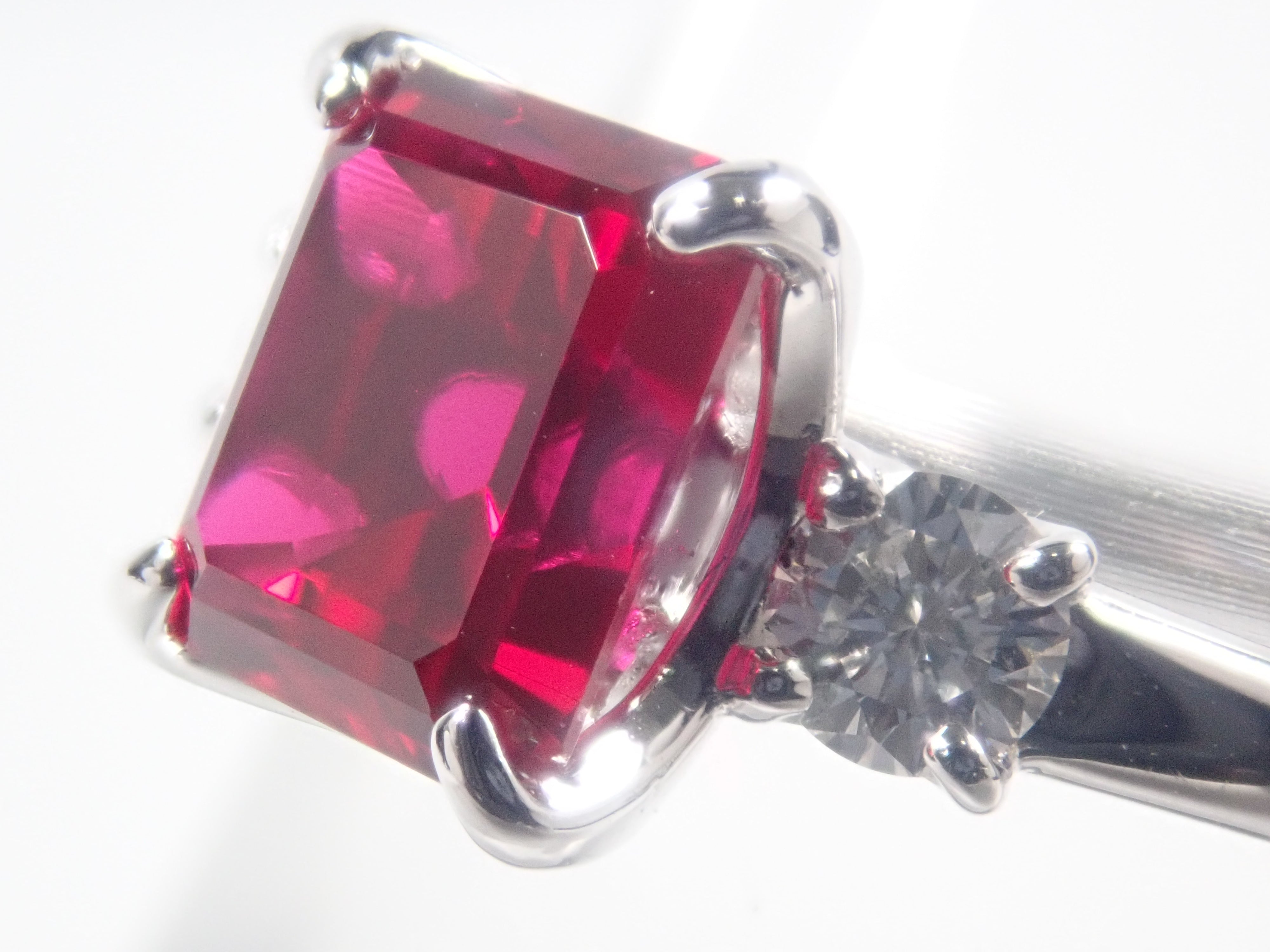 【22602586掲載】【カラフリ】Pt900 合成ルビー 1.61ct リング