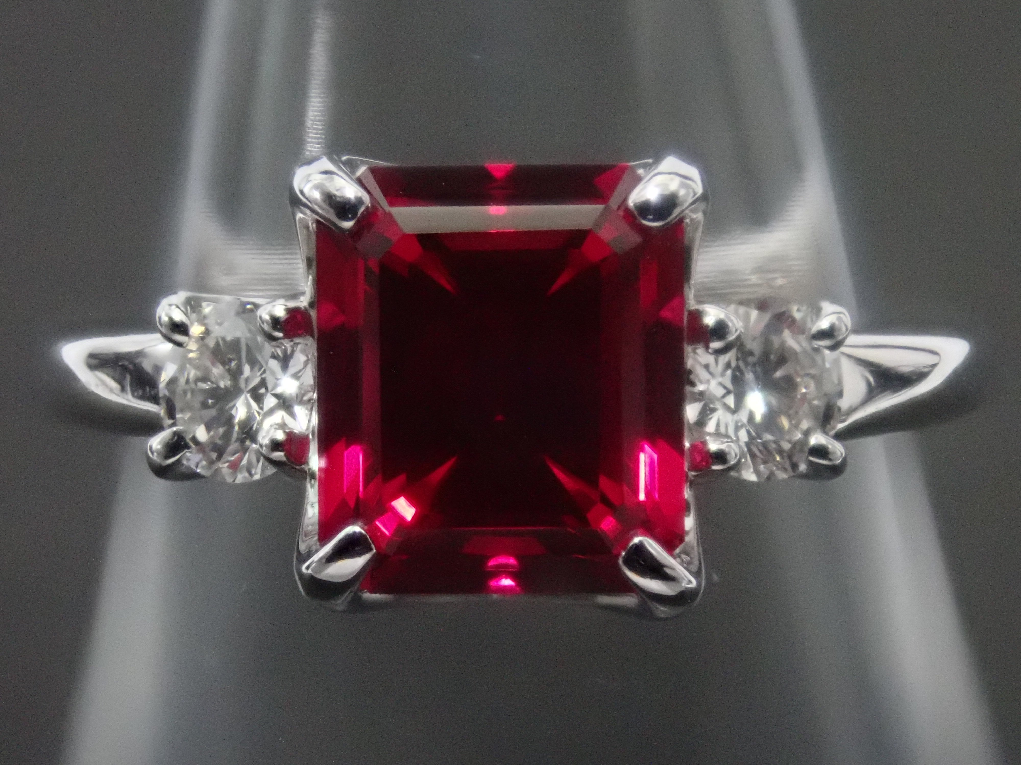 【22602586掲載】【カラフリ】Pt900 合成ルビー 1.61ct リング