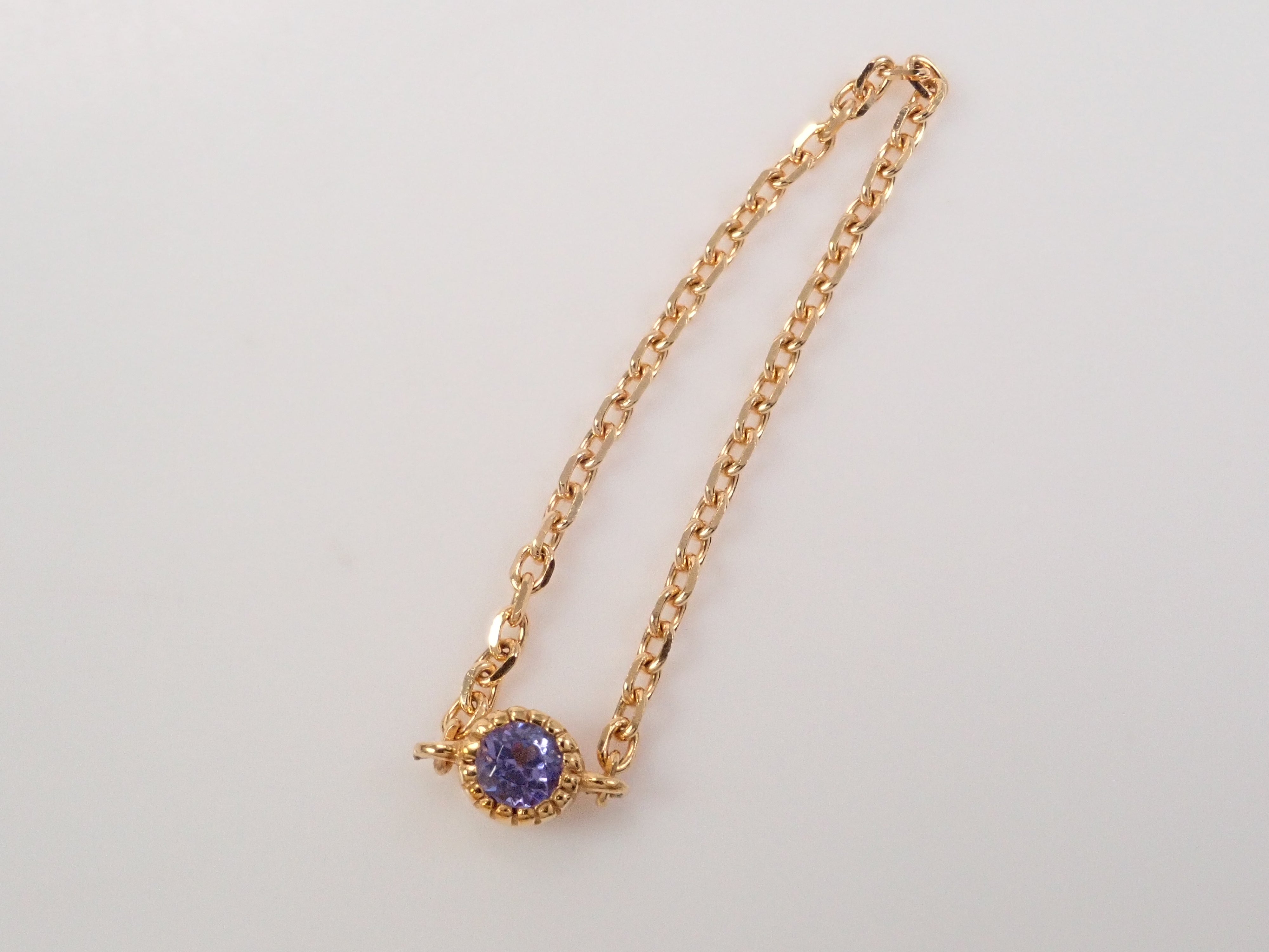 K18 タンザナイト0.82ct リング K18 タンザナイト チェーンリング