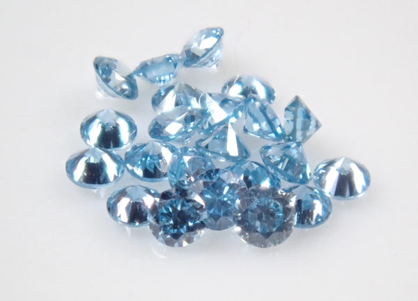 【6/13 22時再販売】ラボグロウンアイスブルーダイヤモンド２石セット（合成ダイヤモンド,VSクラス相当,1mm）《複数購入割引有》