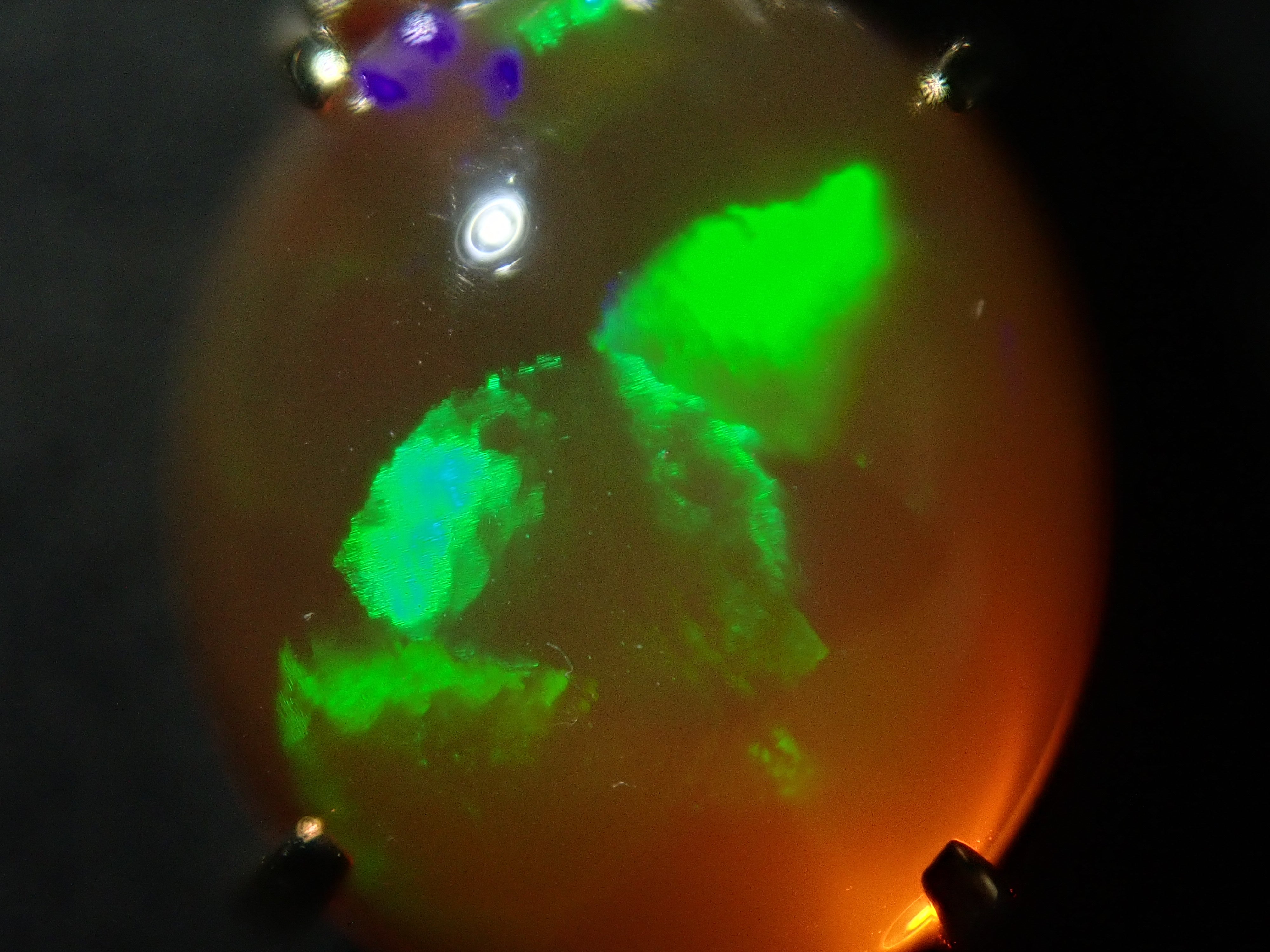【22602569掲載】【カラフリ】Pt900/K18 合成オパール 3.25ct ペンダントトップ（ネックレストップ）