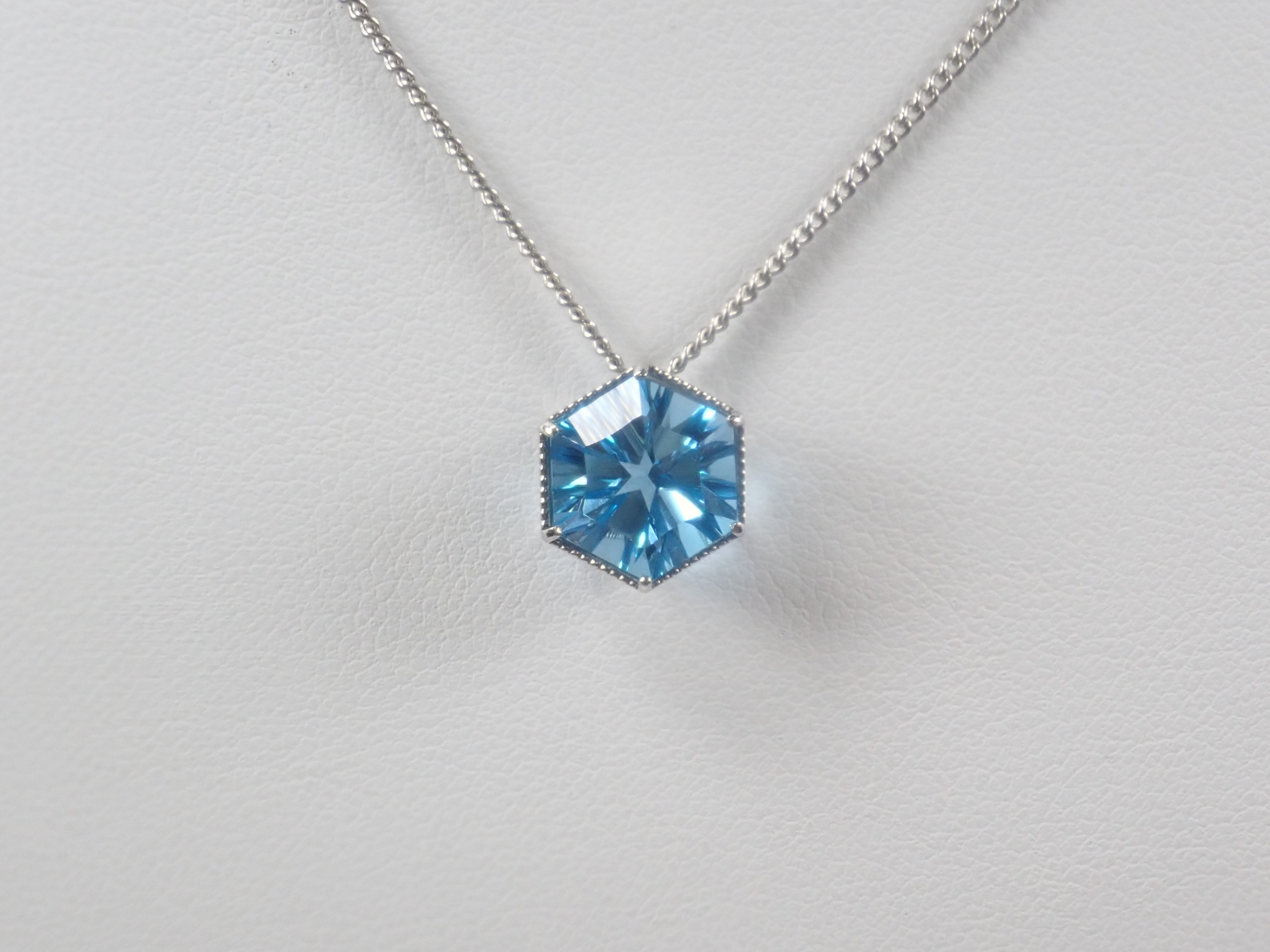 【22602571掲載】【カラフリ】Pt950 スイスブルートパーズ 3.5ct ペンダントトップ（ネックレストップ）