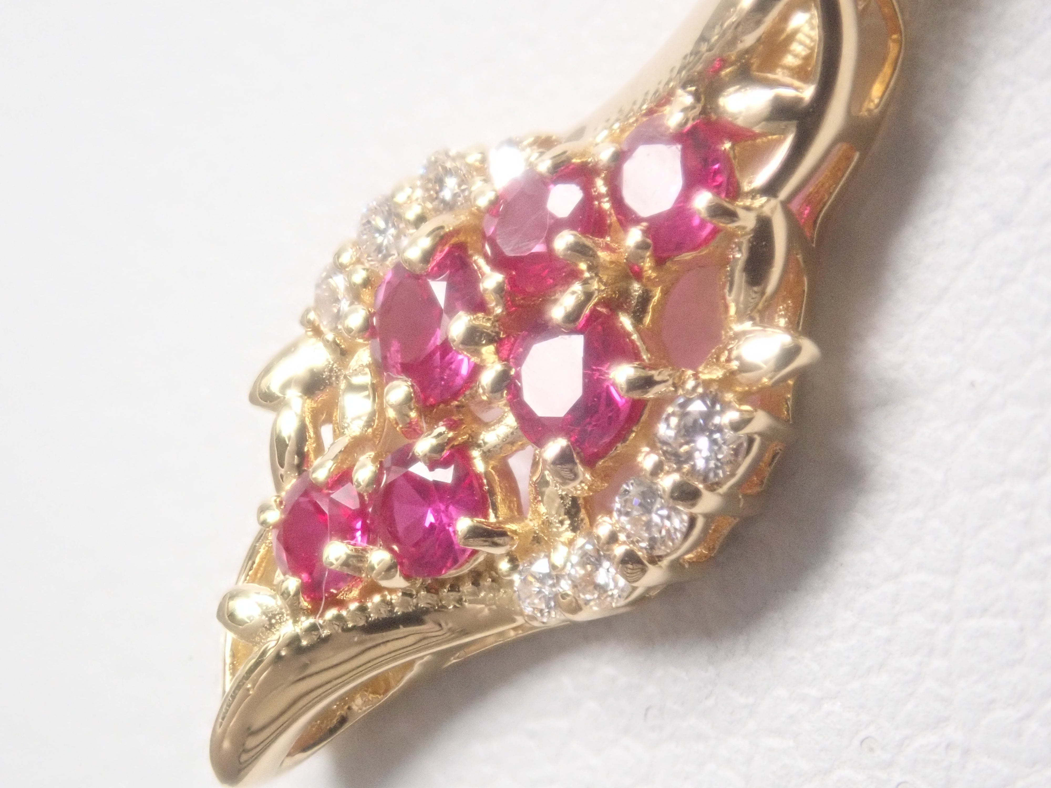 【22602578掲載】【カラフリ】K18 ルビー 0.33ct ペンダントトップ（ネックレストップ）