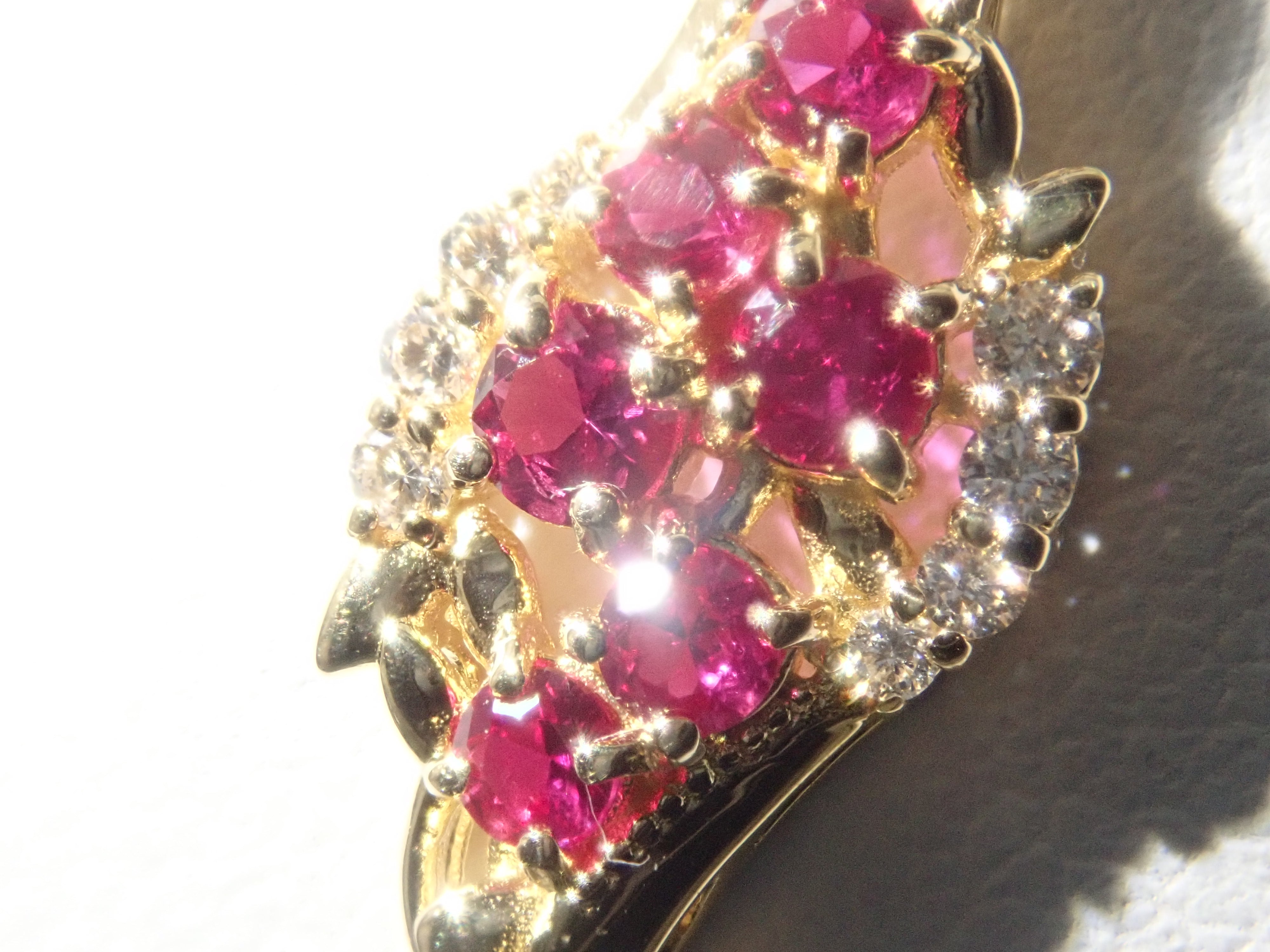 【22602578掲載】【カラフリ】K18 ルビー 0.33ct ペンダントトップ（ネックレストップ）