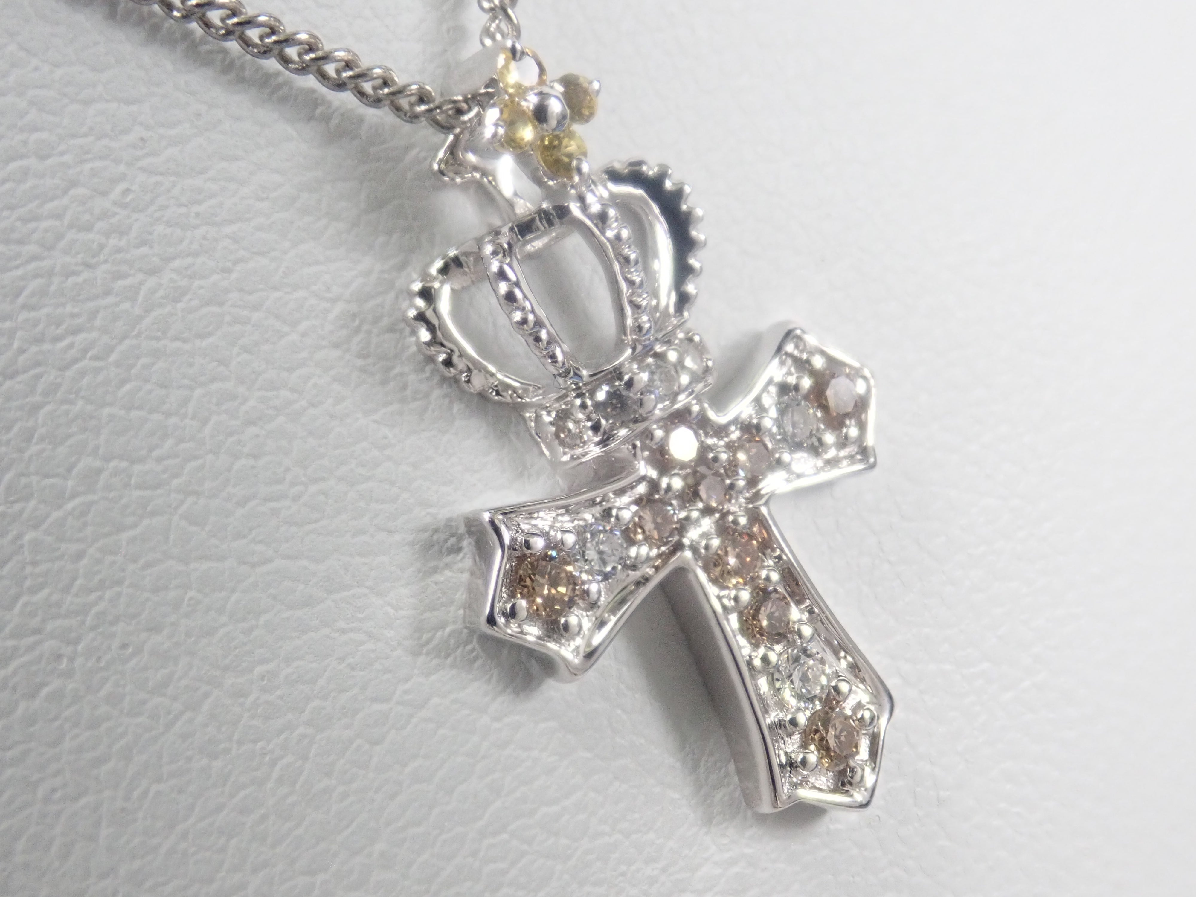 K18WG イエローサファイア 0.05ct ペンダントトップ（ネックレストップ）