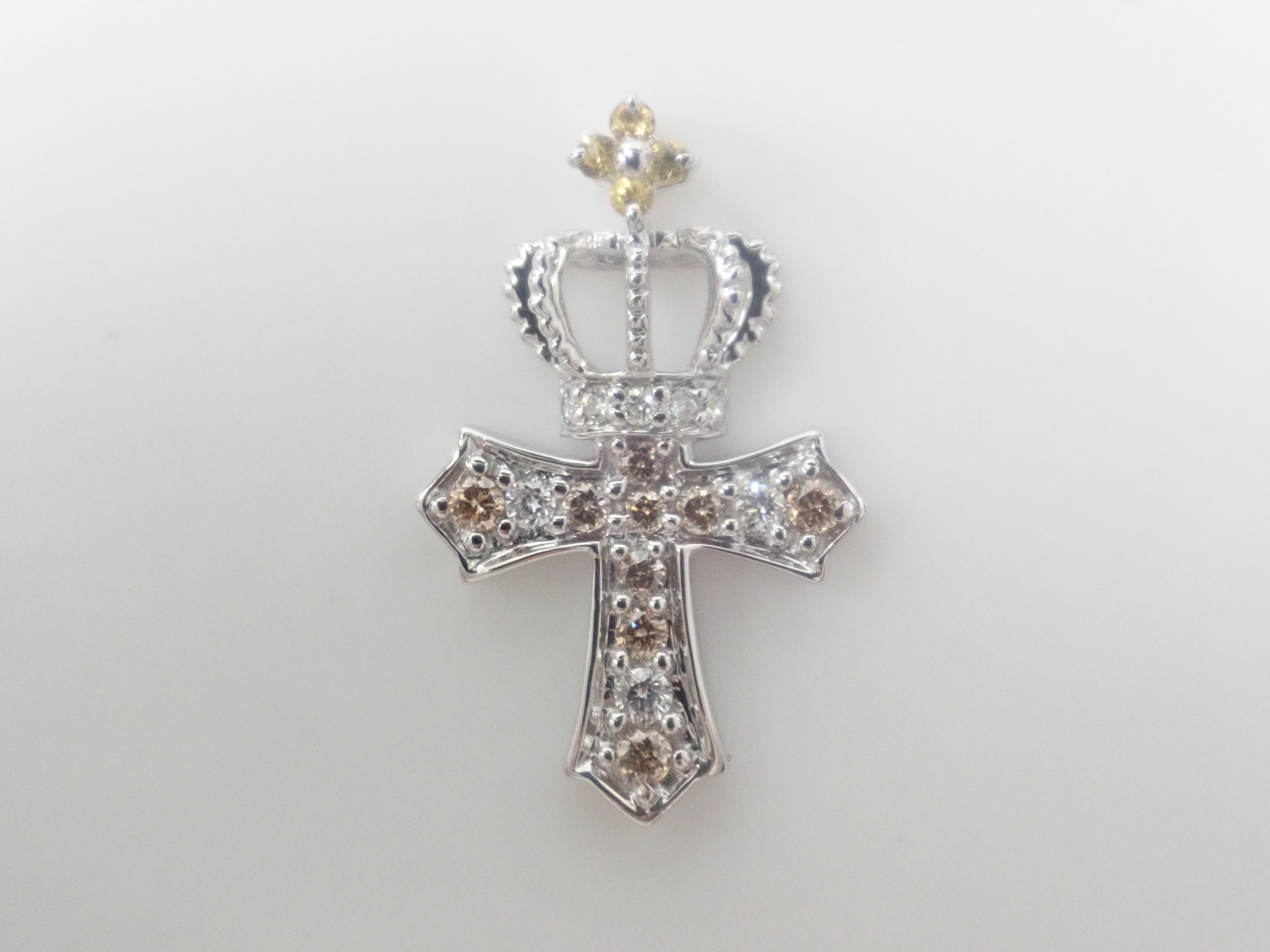 K18WG イエローサファイア 0.05ct ペンダントトップ（ネックレストップ）
