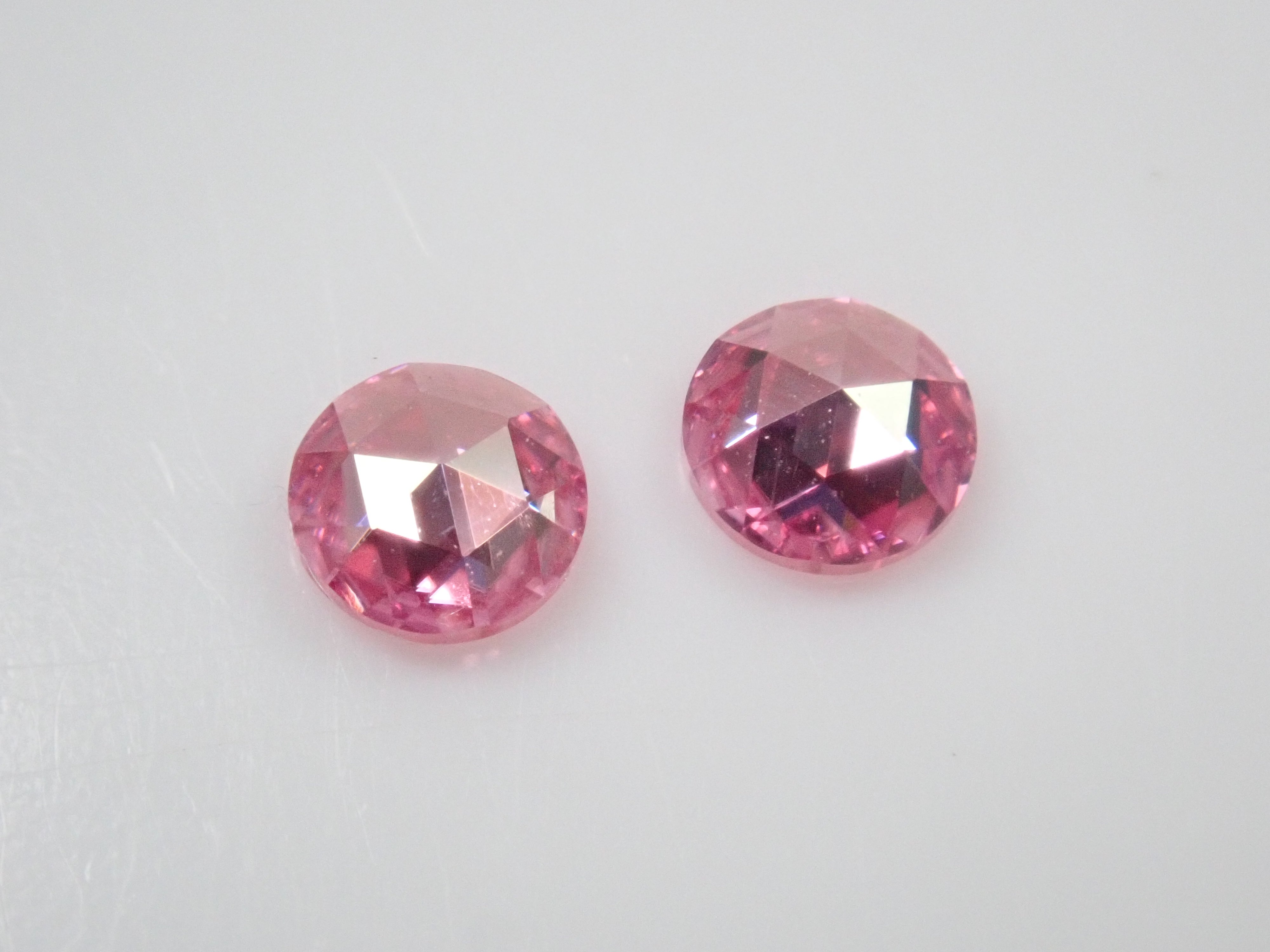 Limited to 2 stones Synthetic Moissanite 1 loose stone (pink moissanite, rose cut, 3mm) Multiple purchase discounts available