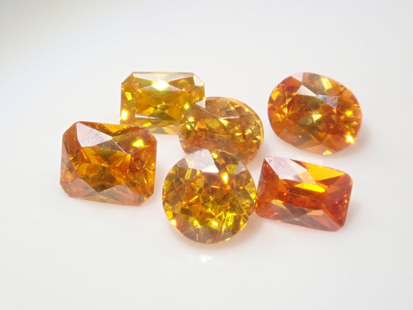 Spanish sphalerite 2 stone set loose (yellow + orange)《Multiple purchase discount available》