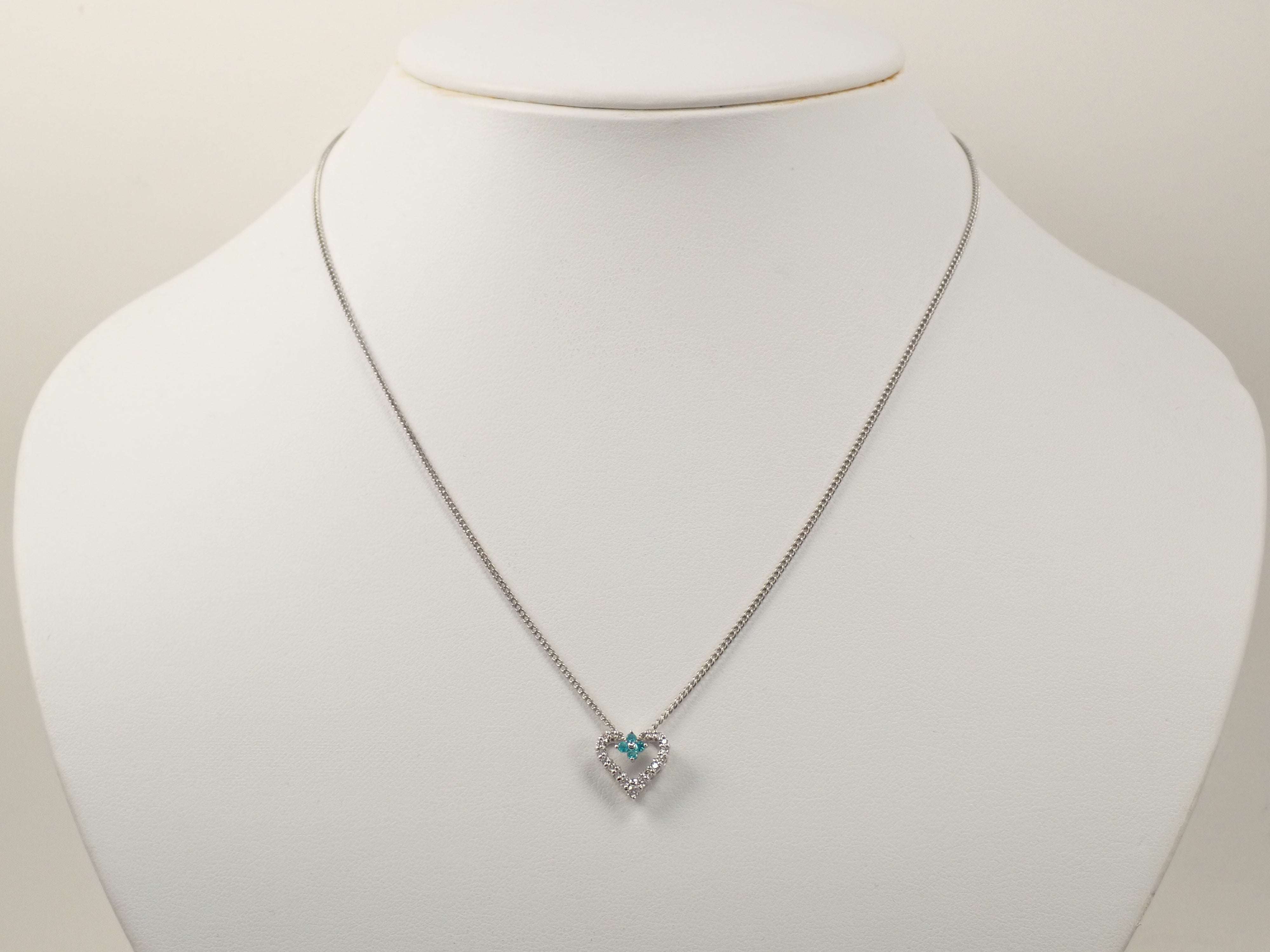 Pt900 ブラジル産パライバトルマリン 0.06ct ペンダント（ネックレス）