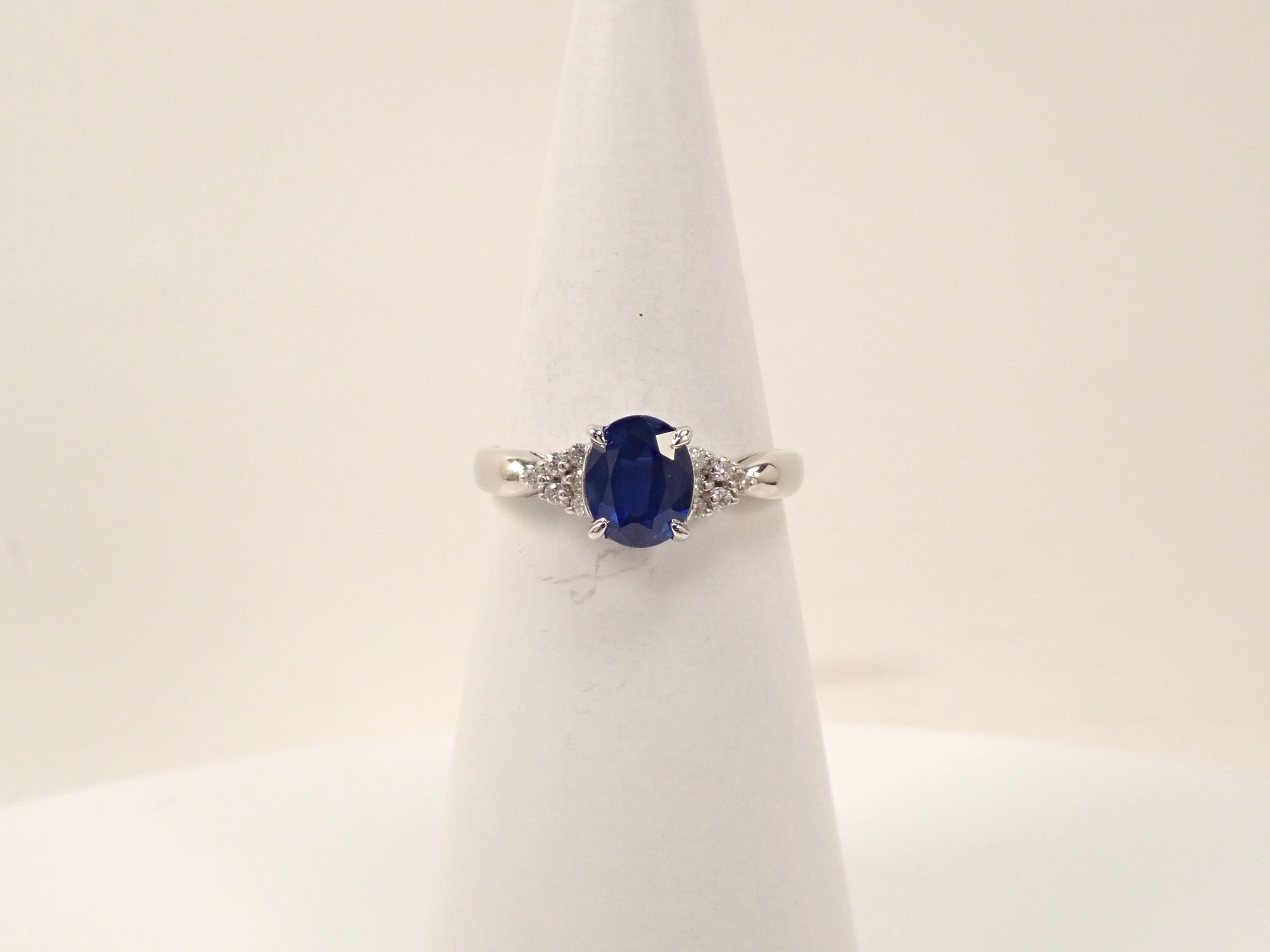 【6/12 22時販売】【カラフリ】Pt900 タイ産サファイア 1.33ct・ダイヤモンド0.12ctリング GIA