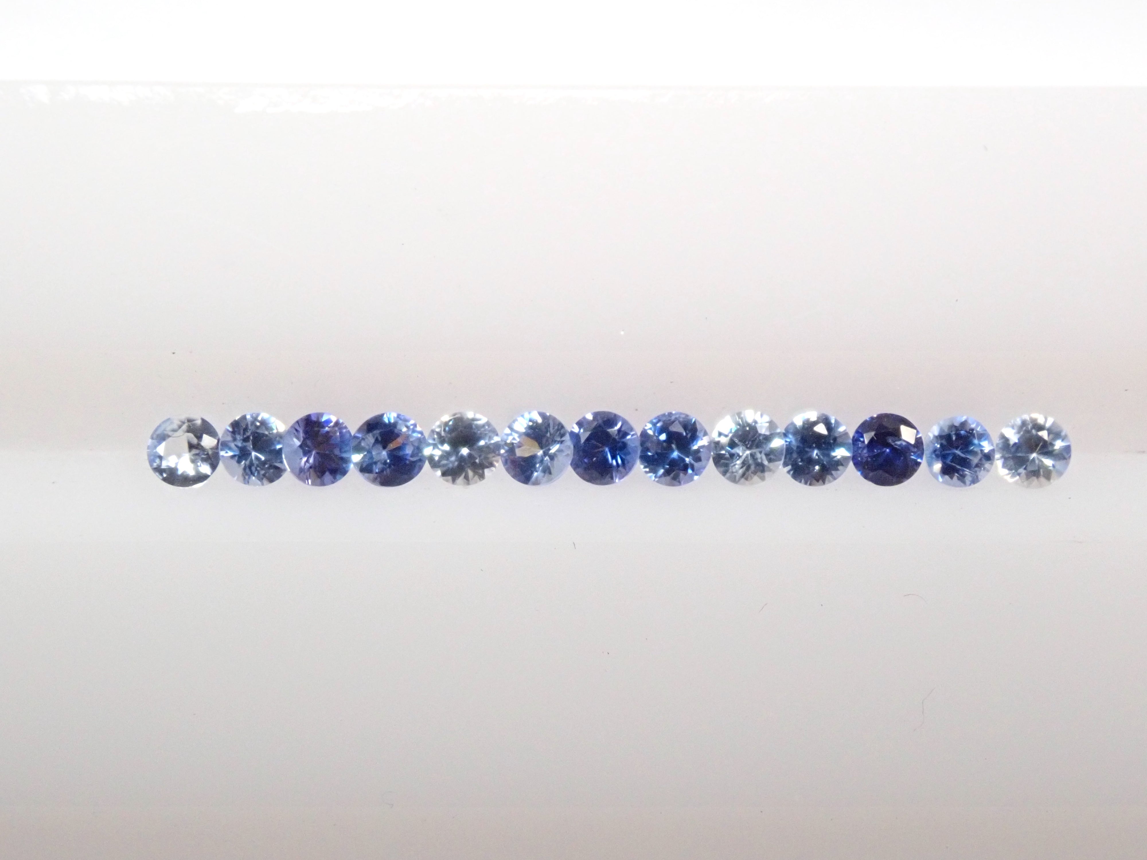 Benitoite 13 stone half eternity ring set (1.8mm)