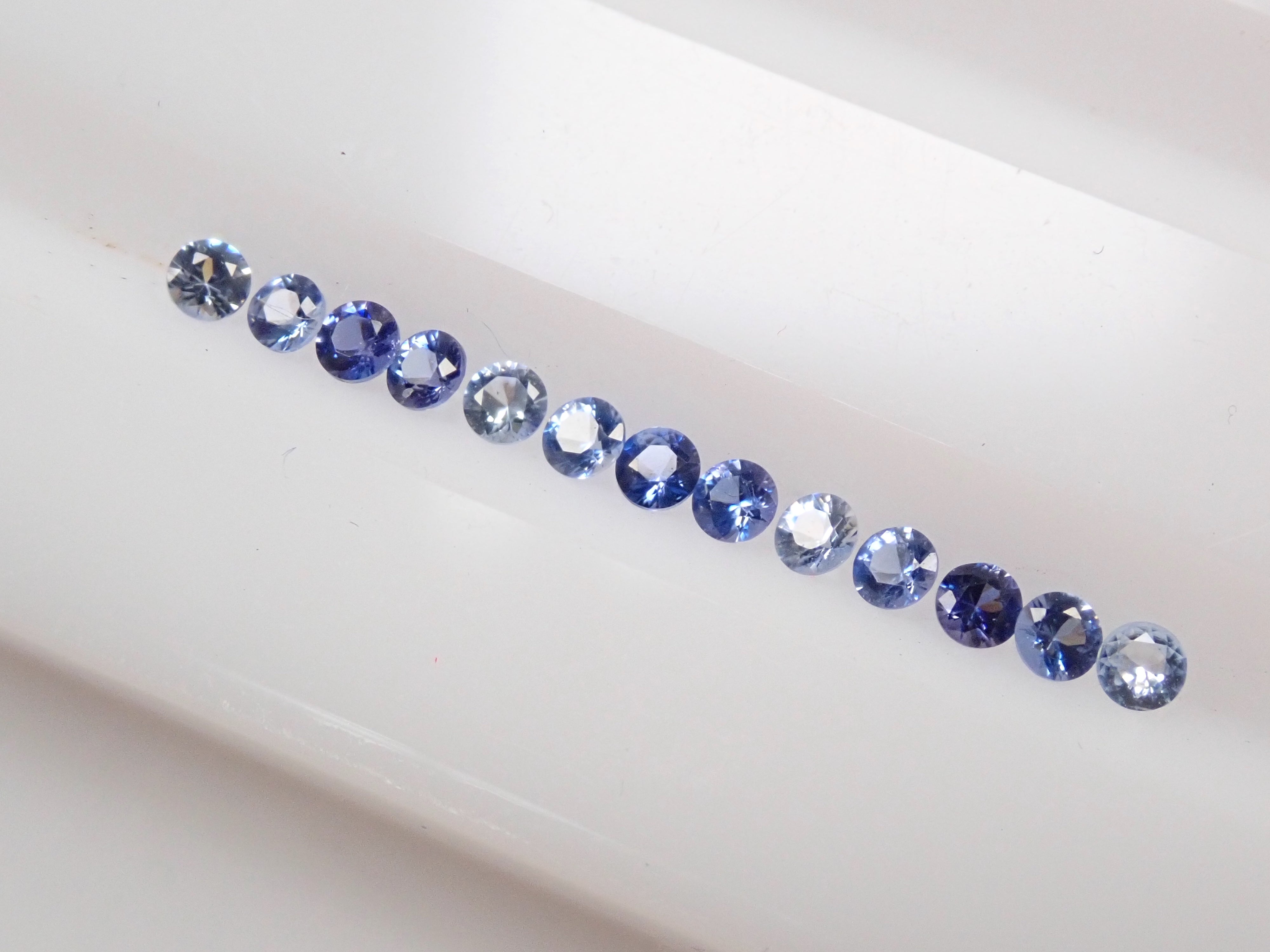 Benitoite 13 stone half eternity ring set (1.8mm)