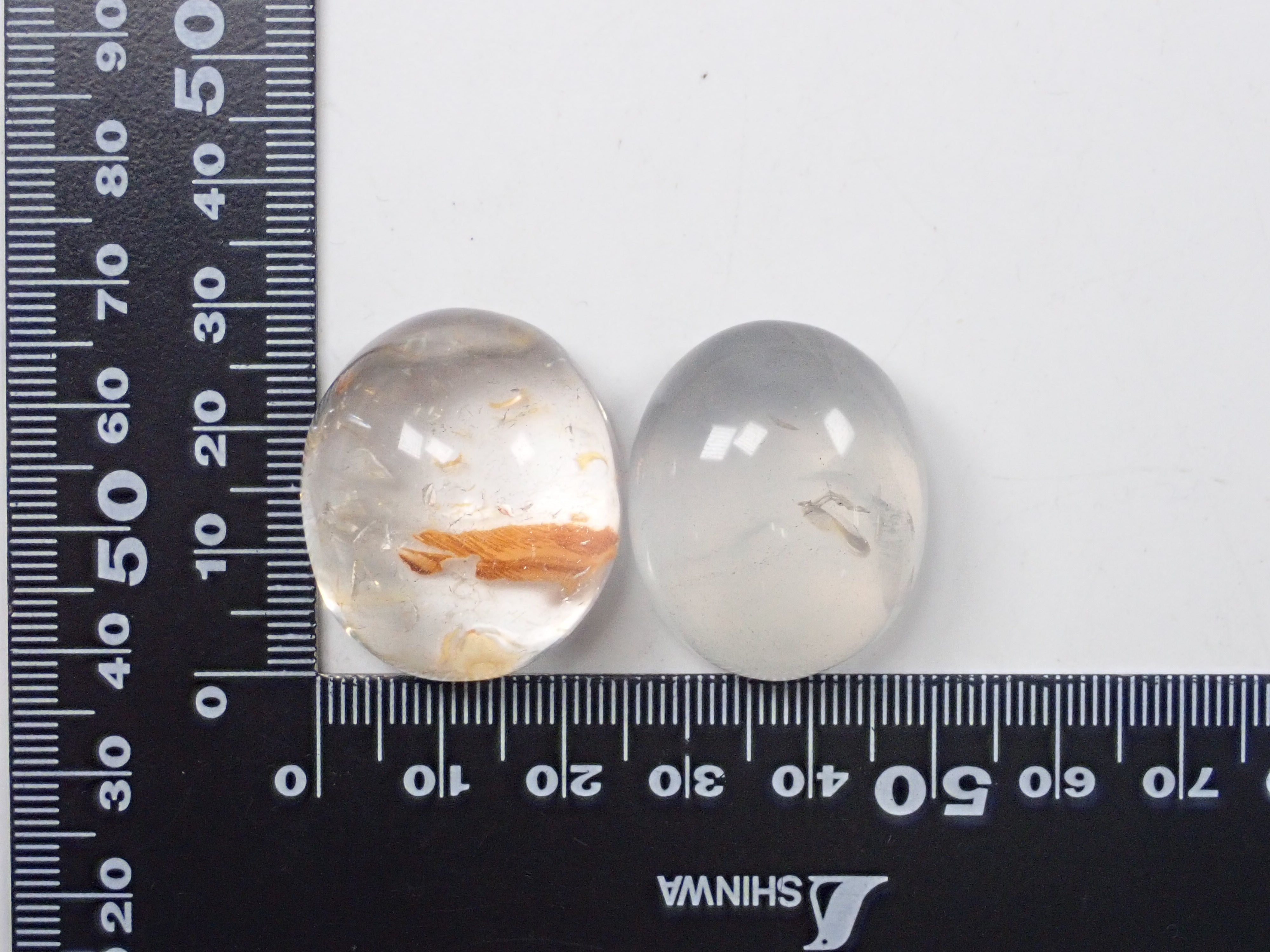 Set of 2 to 5 stones such as garden quartz and tourmaline in quartz 