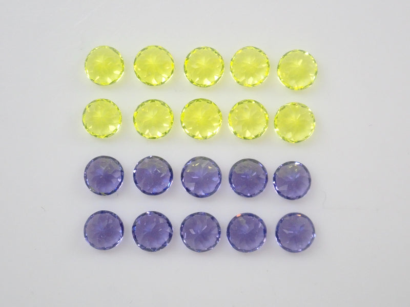 《限量10顆》YAG（釔鋁石榴石）1套（金絲雀黃，3.5mm，圓形切割）+黃色藍寶石原石1塊（多買可優惠）