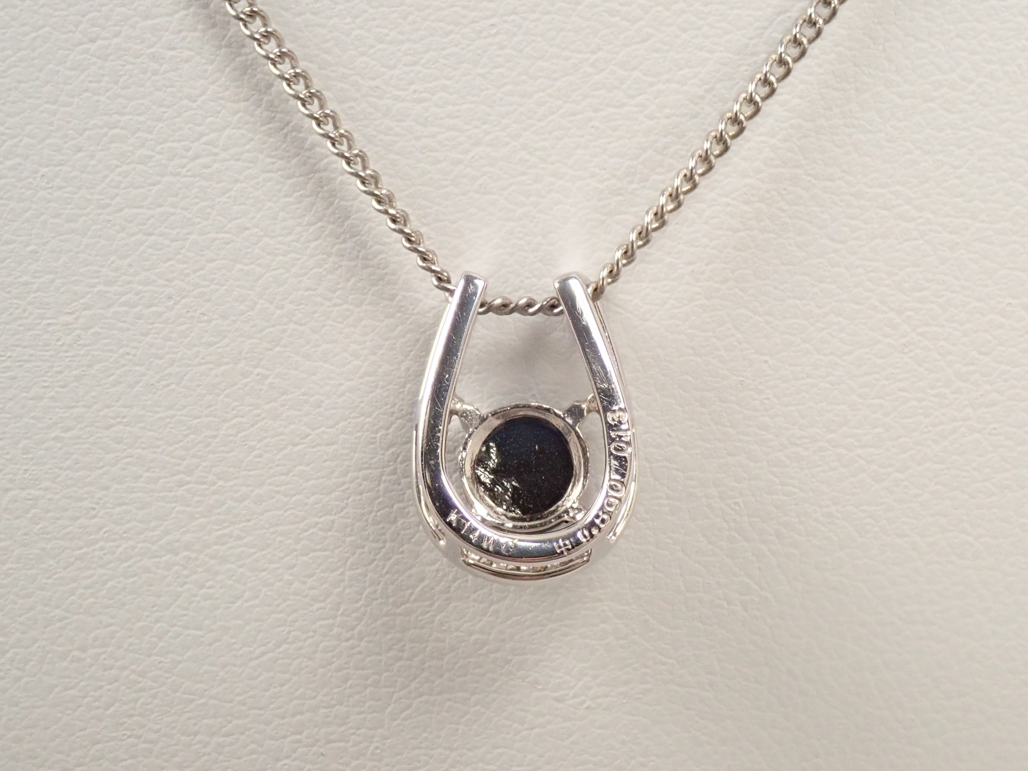 【22602612掲載】【カラフリ】K14WG ブラックダイヤモンド 0.89ct ペンダントトップ（ネックレストップ）