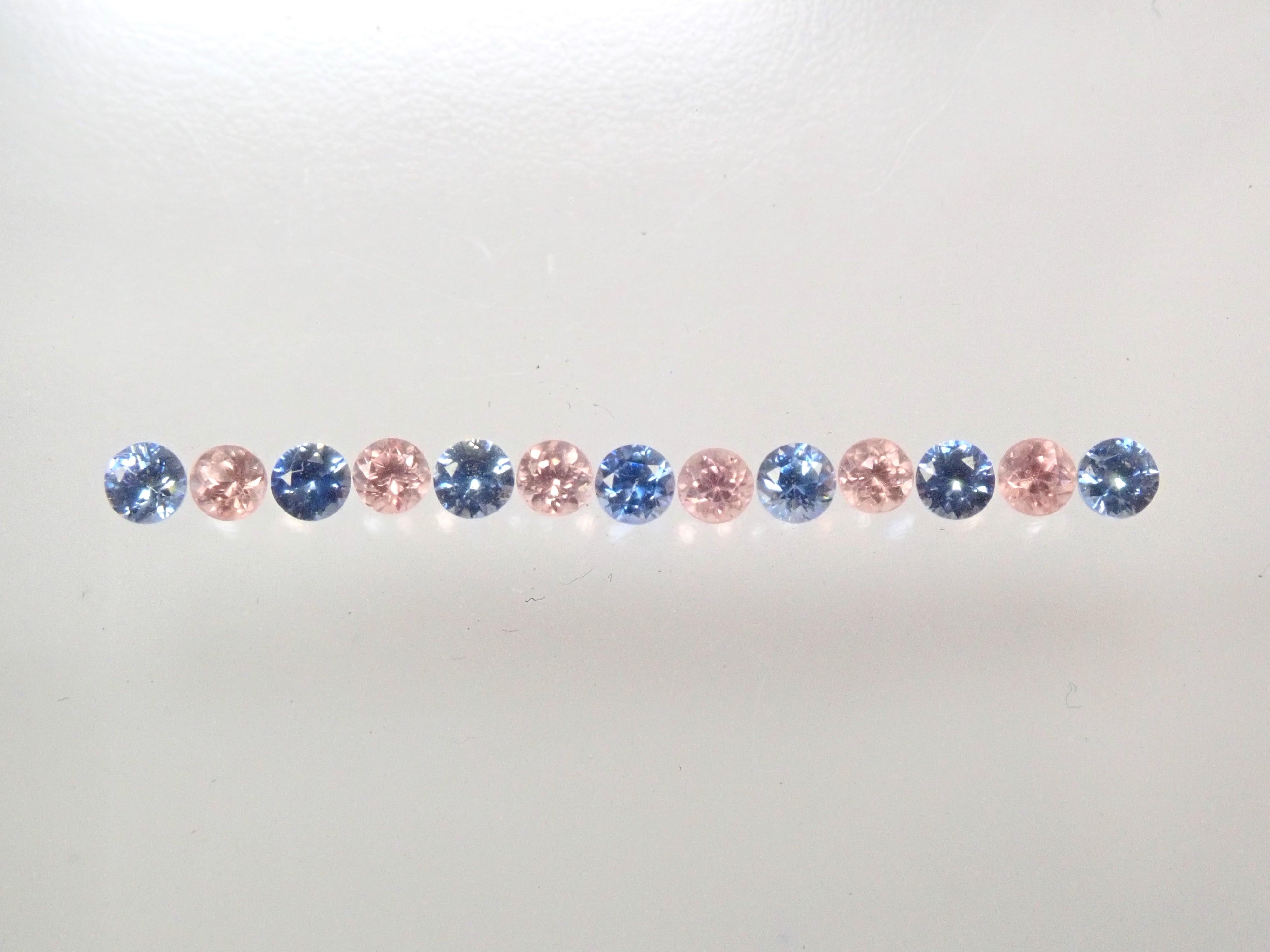 American rare stone 13 stone set (Benitoite, Rhodochrosite) half eternity ring set (2.0mm)