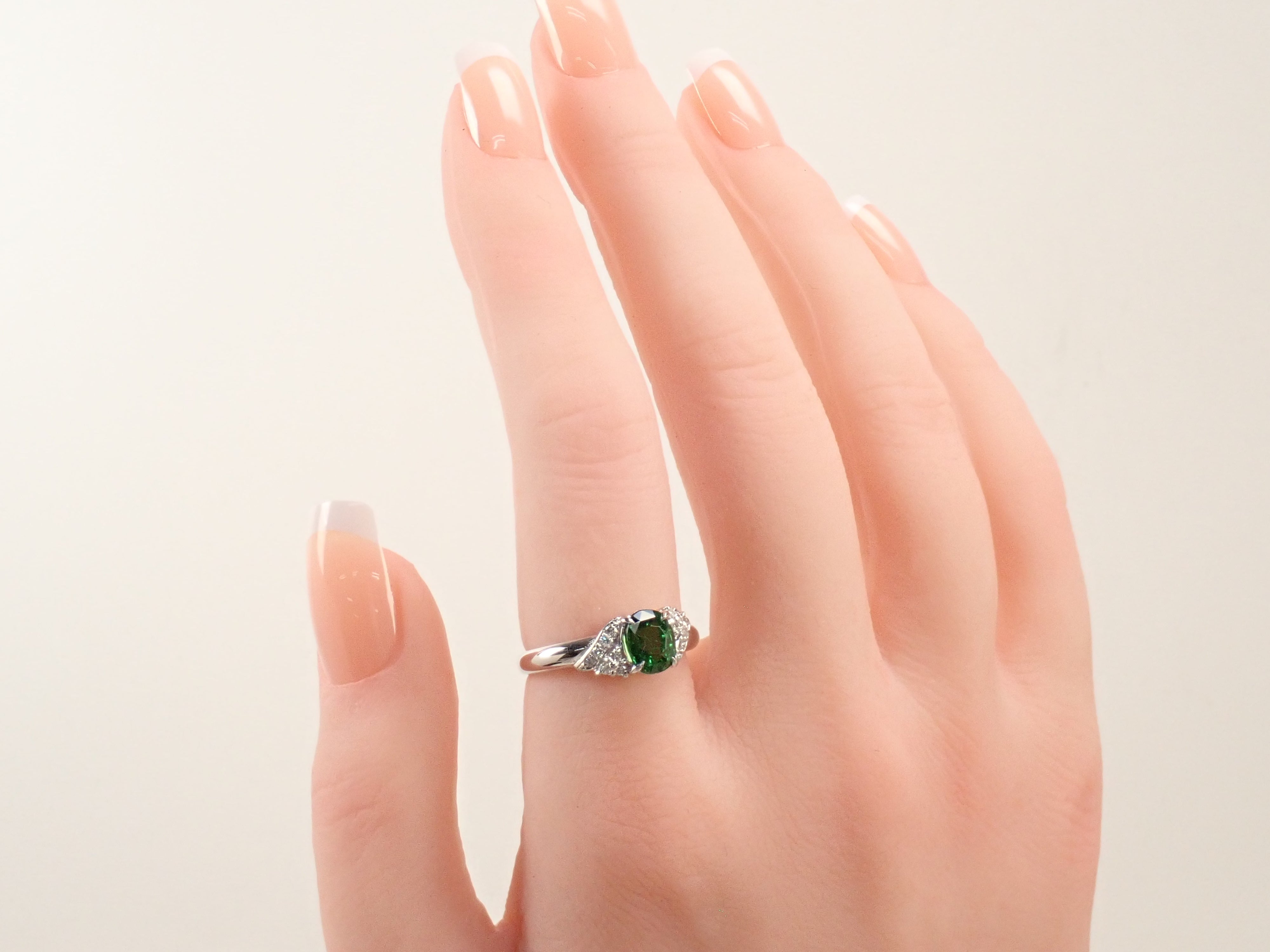【22602634掲載】【カラフリ】Pt900 グロッシュラーガーネット 1.38ctct リング