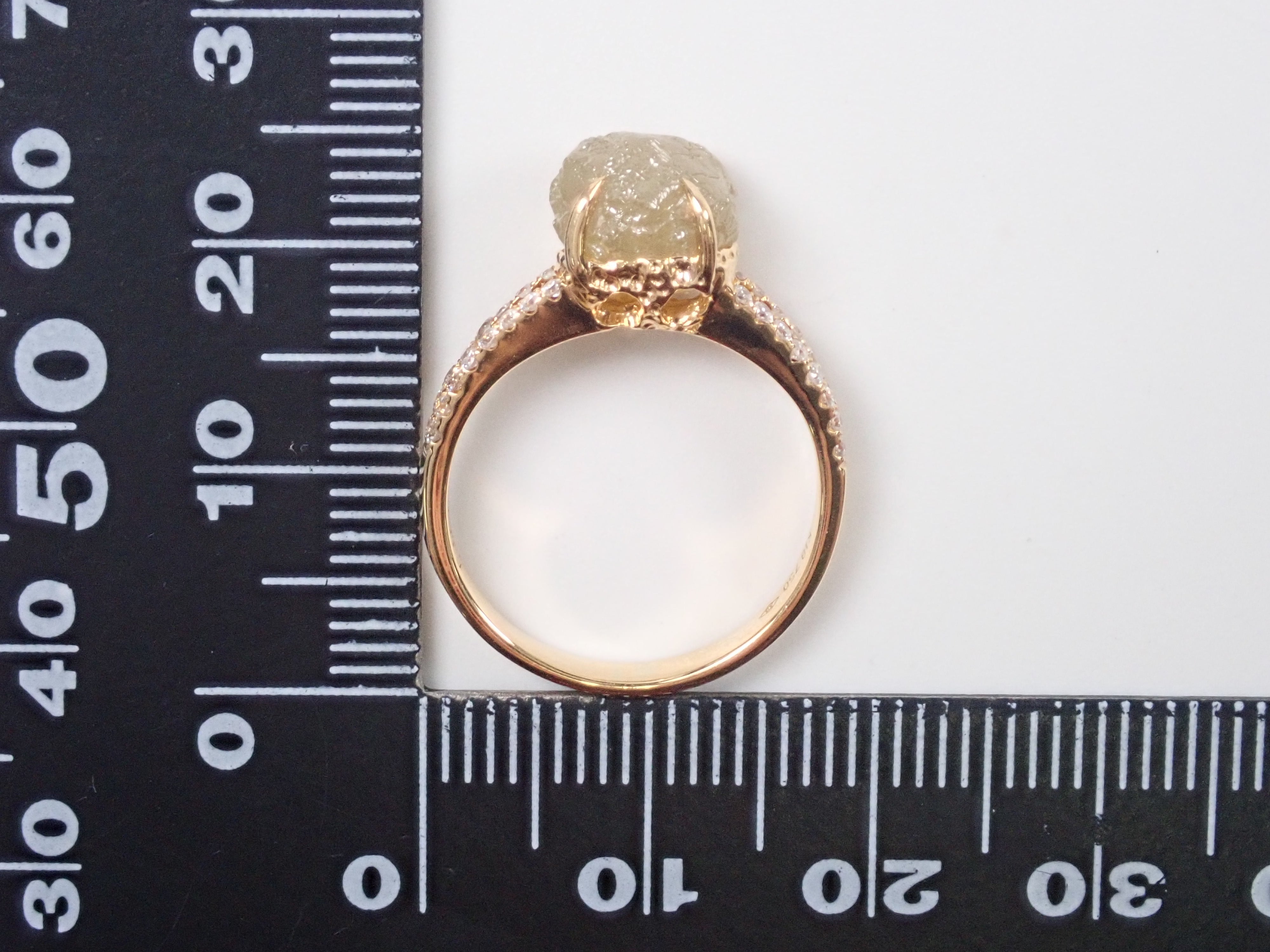 【2/8 22時販売】【カラフリ】K18ダイヤモンド原石3.63ct・ダイヤモンド0.19ctリング