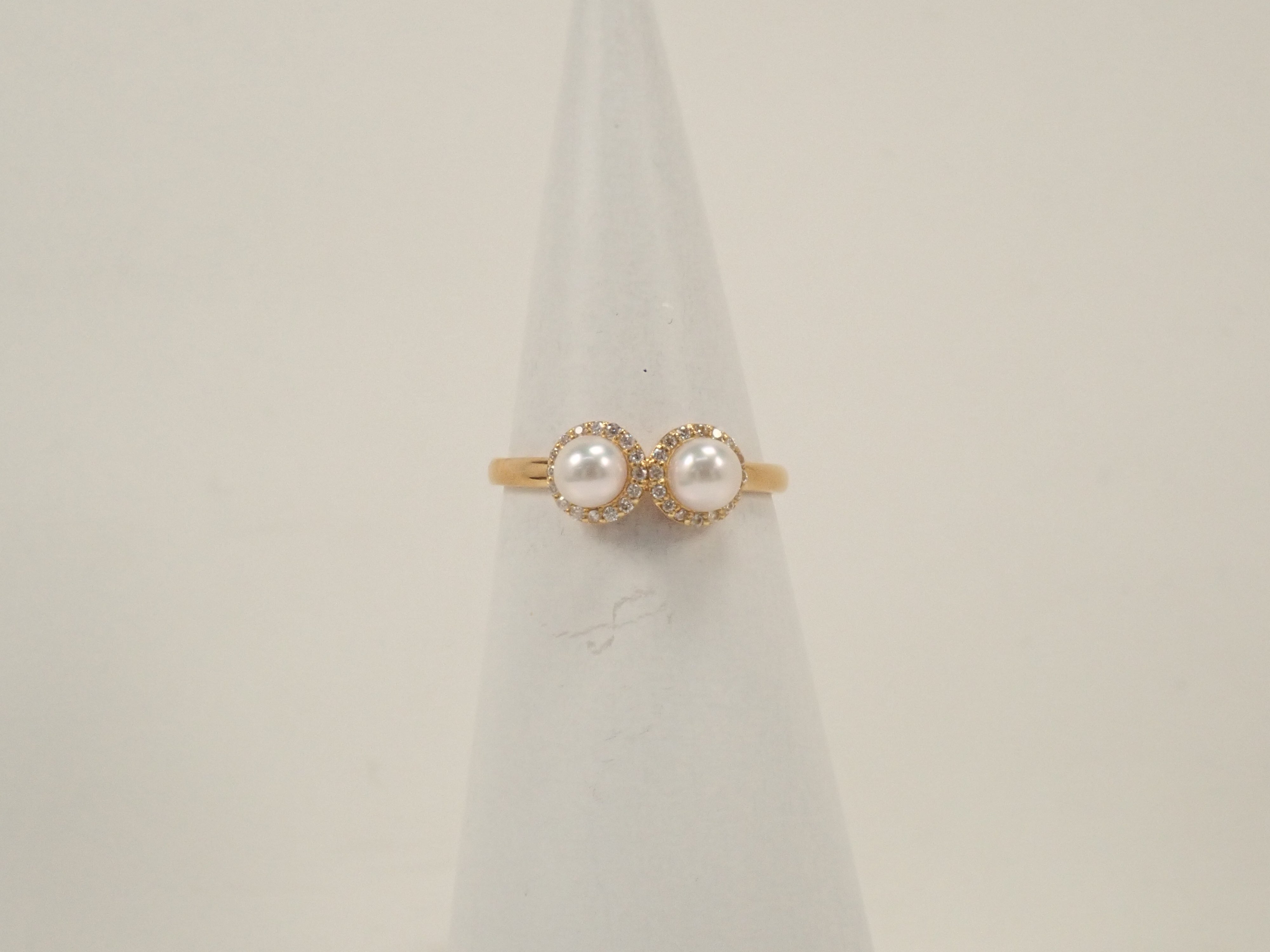 Colorful] K18 Pearl Ring