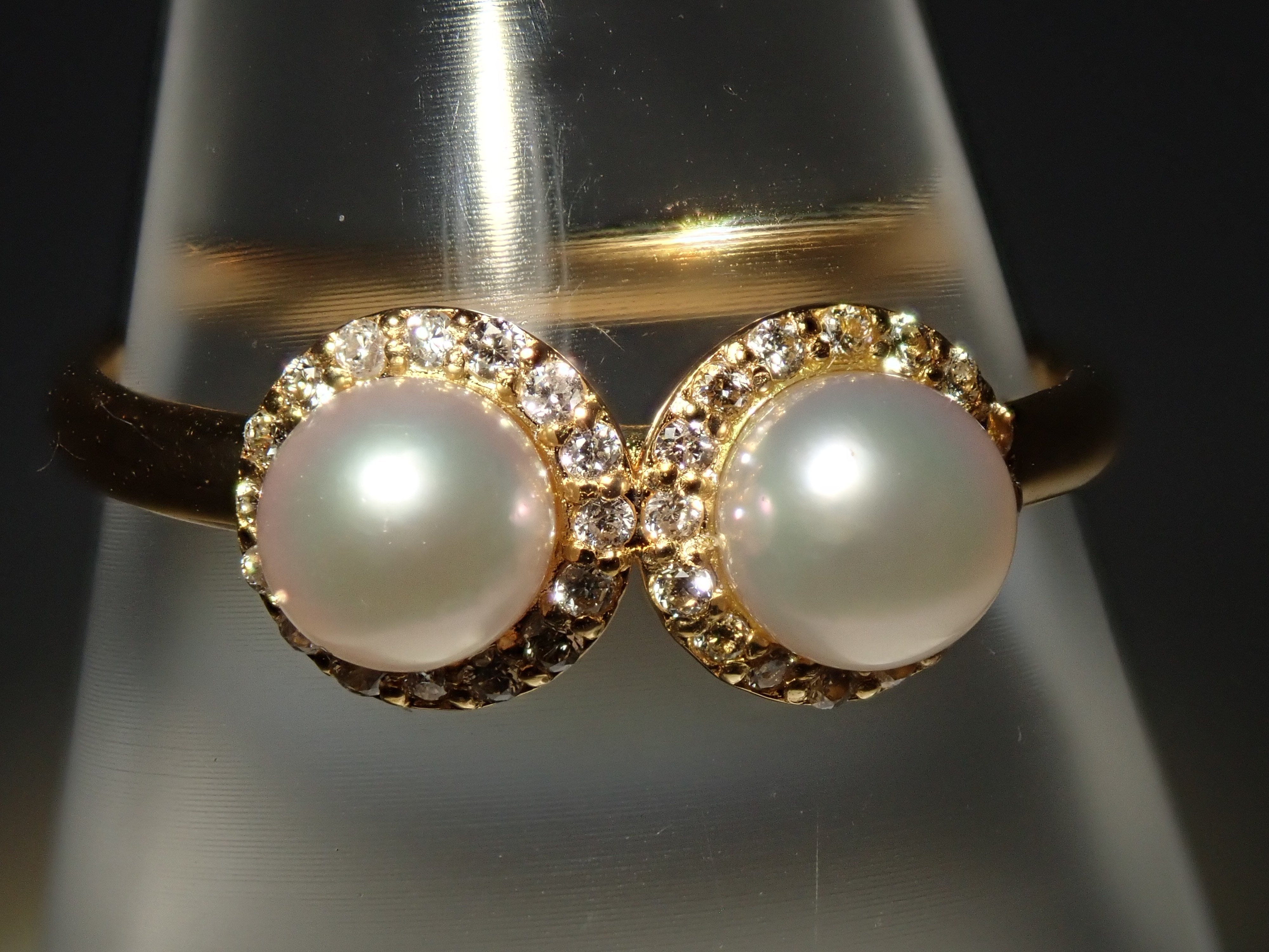 Colorful] K18 Pearl Ring