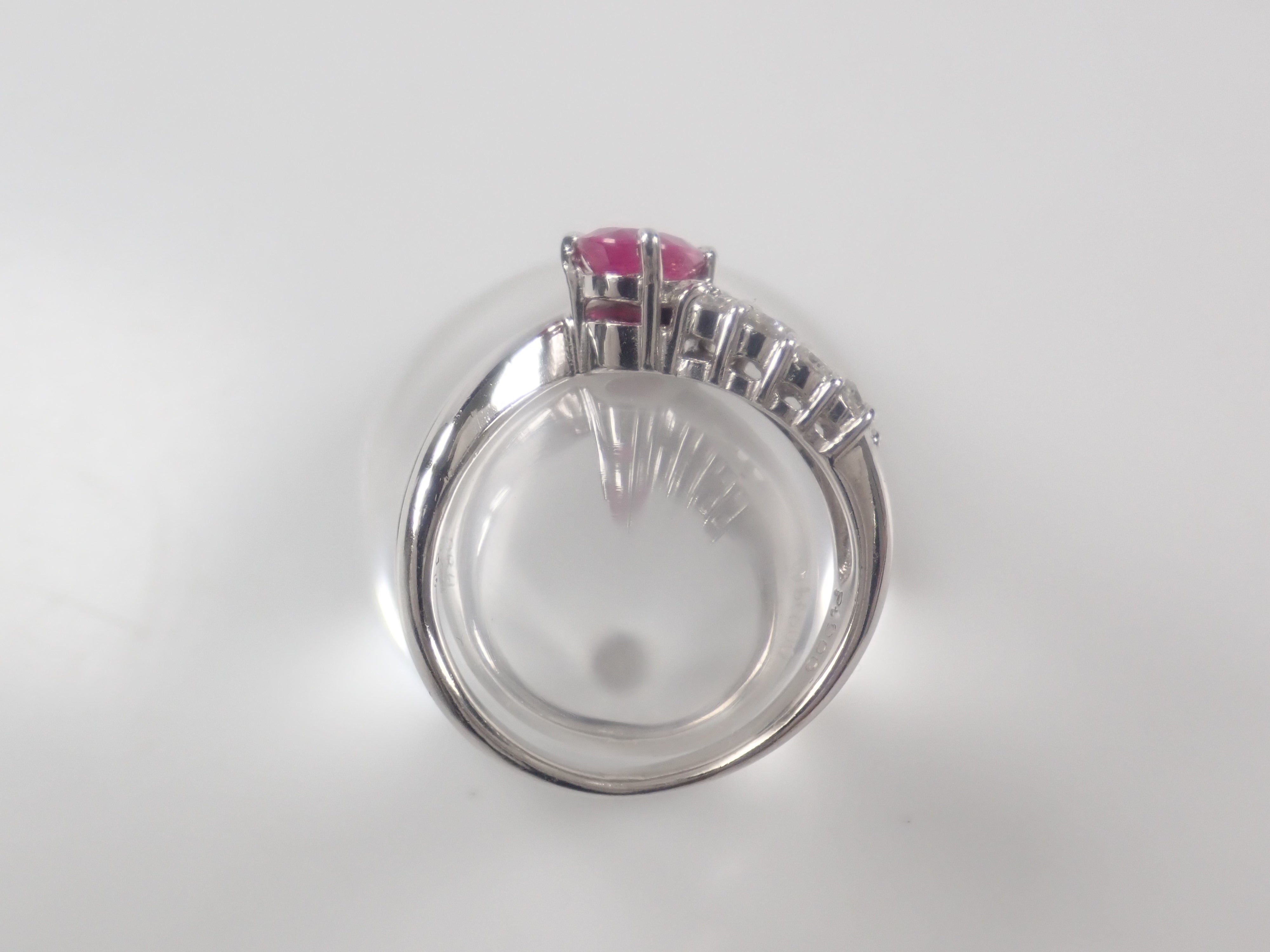 Pt900 ルビー 0.60ct・ダイヤモンド0.24ctリング 鑑別書