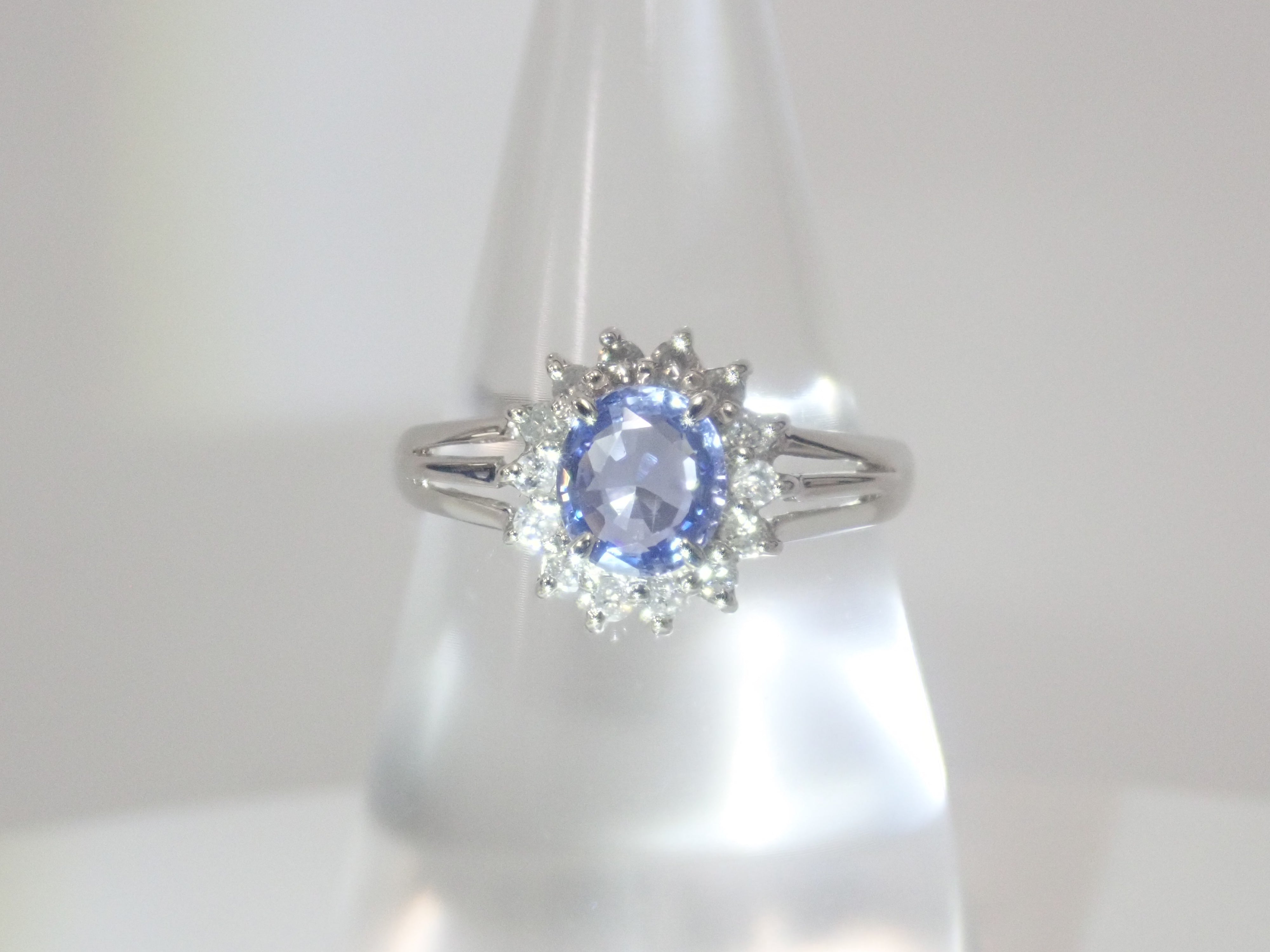 【22602646掲載】【カラフリ】Pt850 ブルーサファイア 0.66ct リング