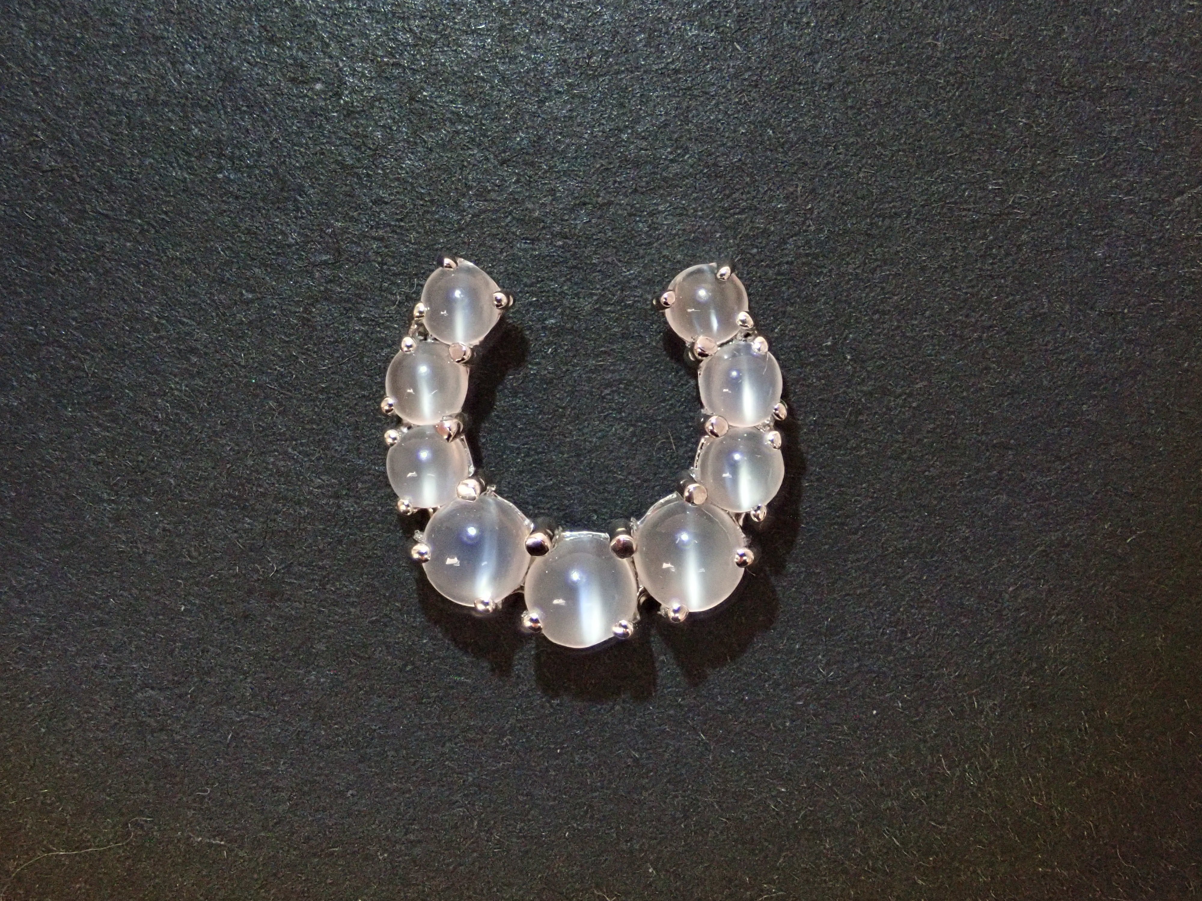 【7/1 22時販売】【カラフリ】Pt950 ムーンストーンキャッツアイ 1.5ct ペンダントトップ（ネックレストップ） 鑑別書
