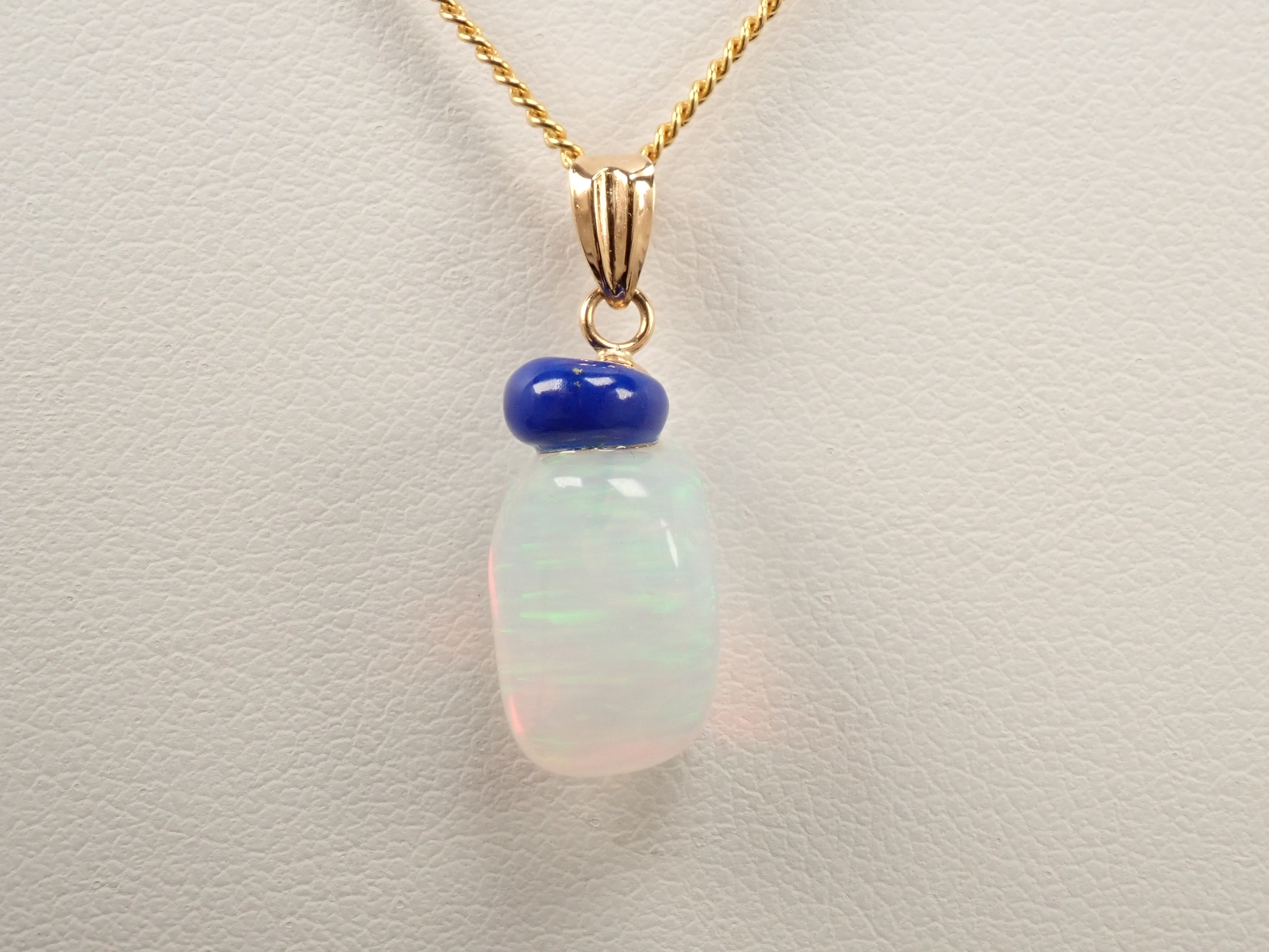 Calafull] K18 Synthetic Opal Pendant Top (Necklace Top)