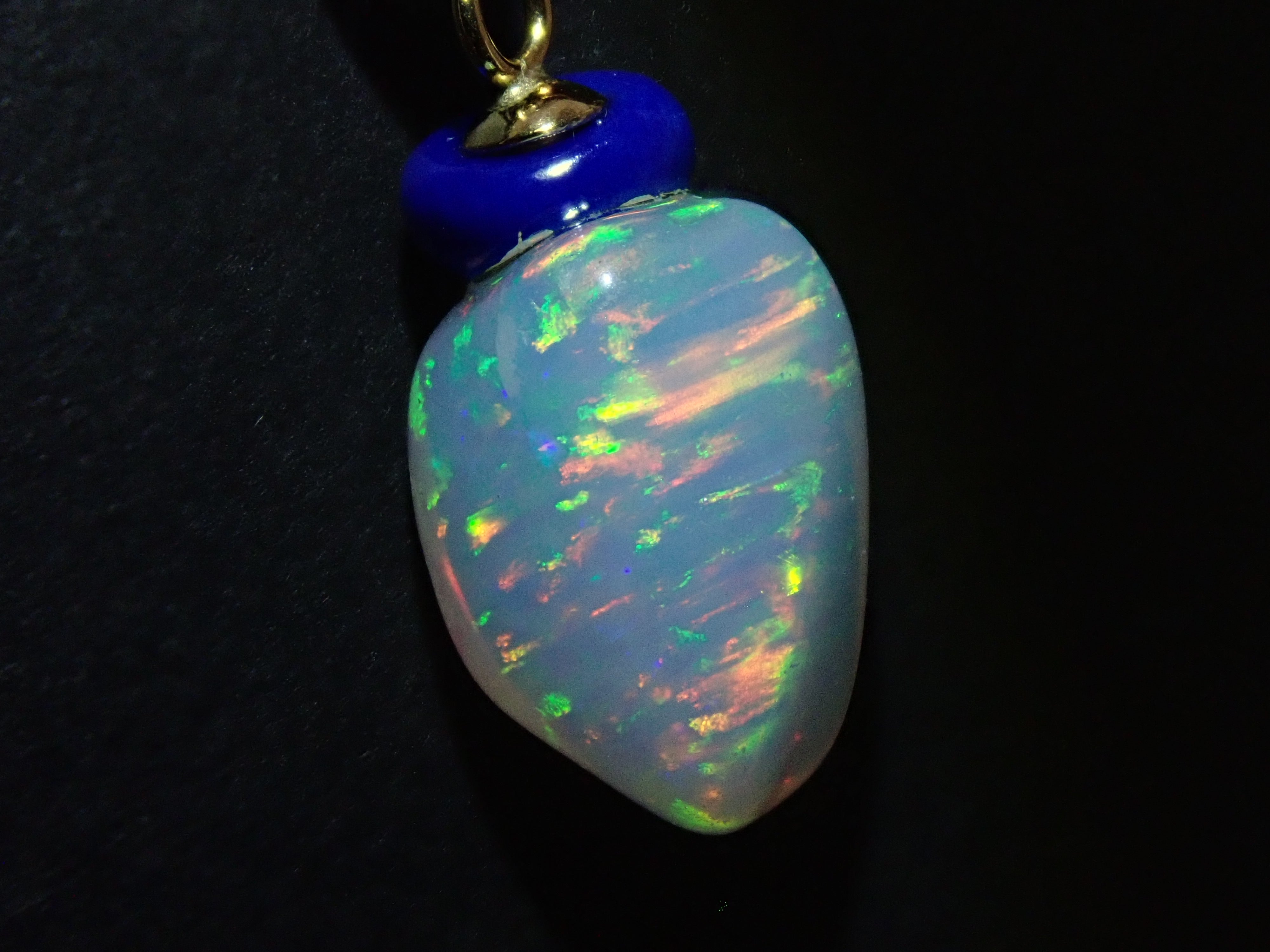 Calafull] K18 Synthetic Opal Pendant Top (Necklace Top)