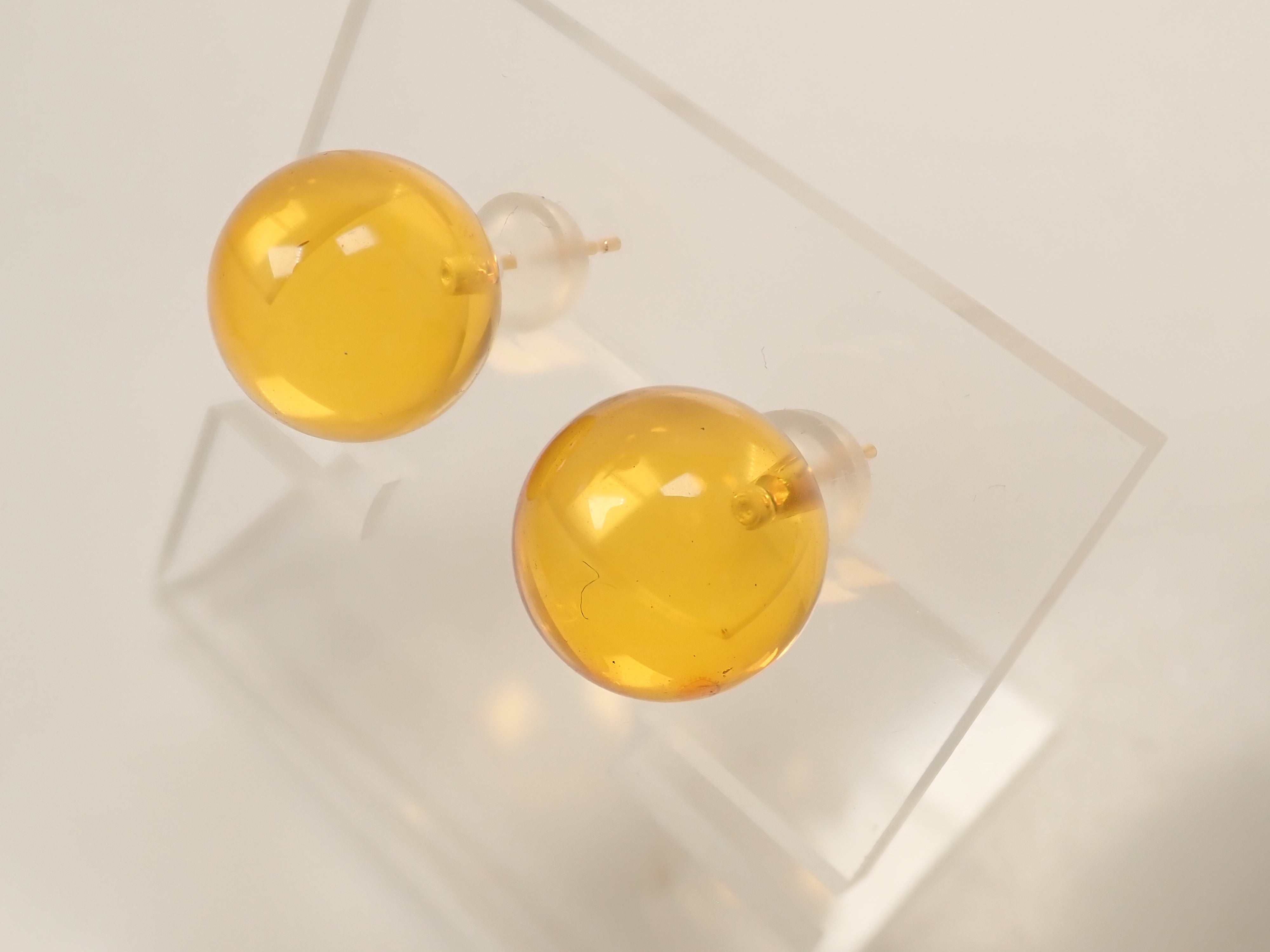 K18 琥珀（こはく）/コパル ピアス