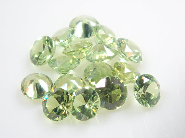 Russian demantoid garnet (2mm, round cut) 1 stone (discount available for multiple purchases)