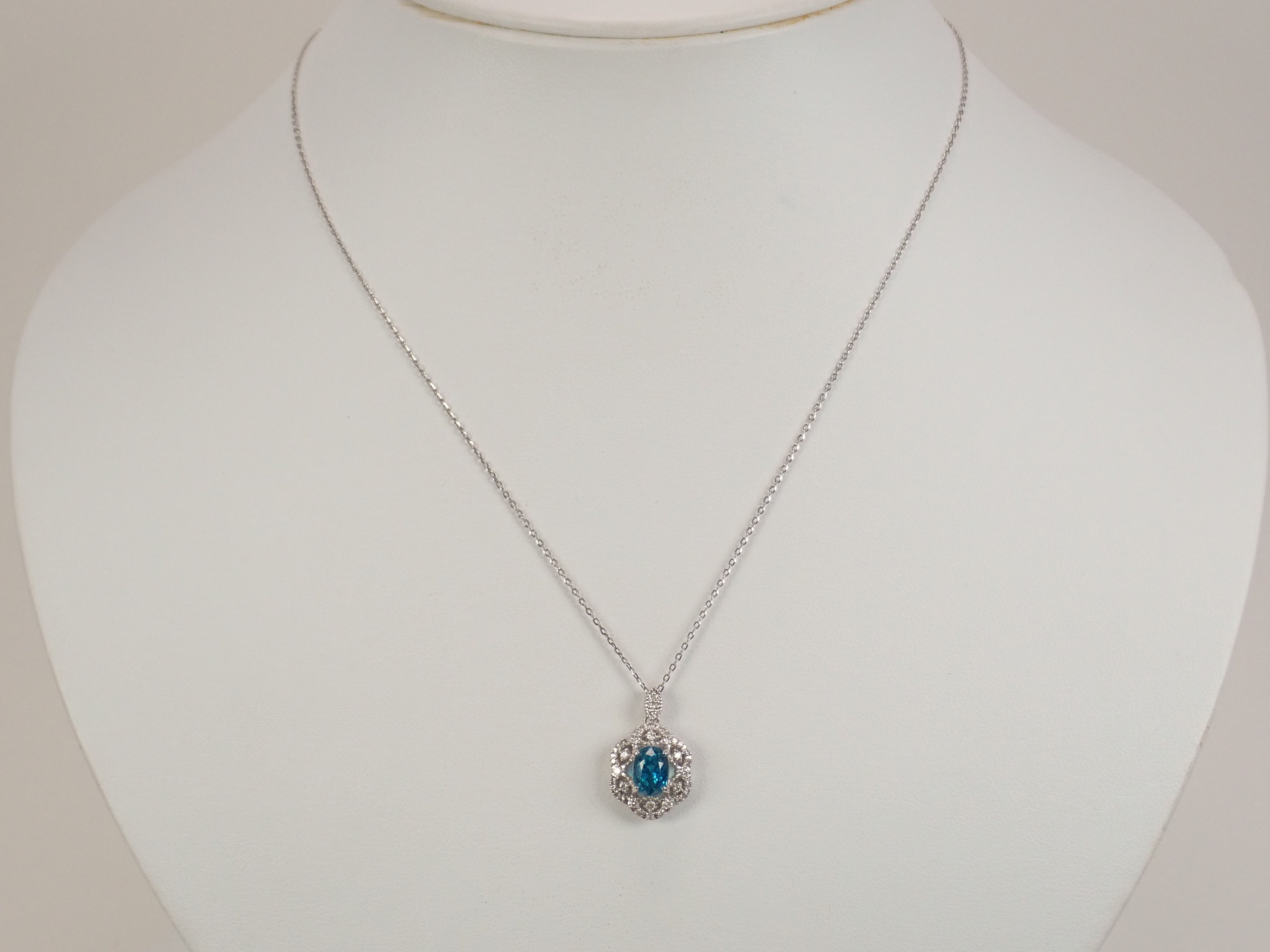 [22602665 Listed] Pt900/Pt850 Blue Zircon (Ratanakiri Blue) 2.45ct Pendant (Necklace)
