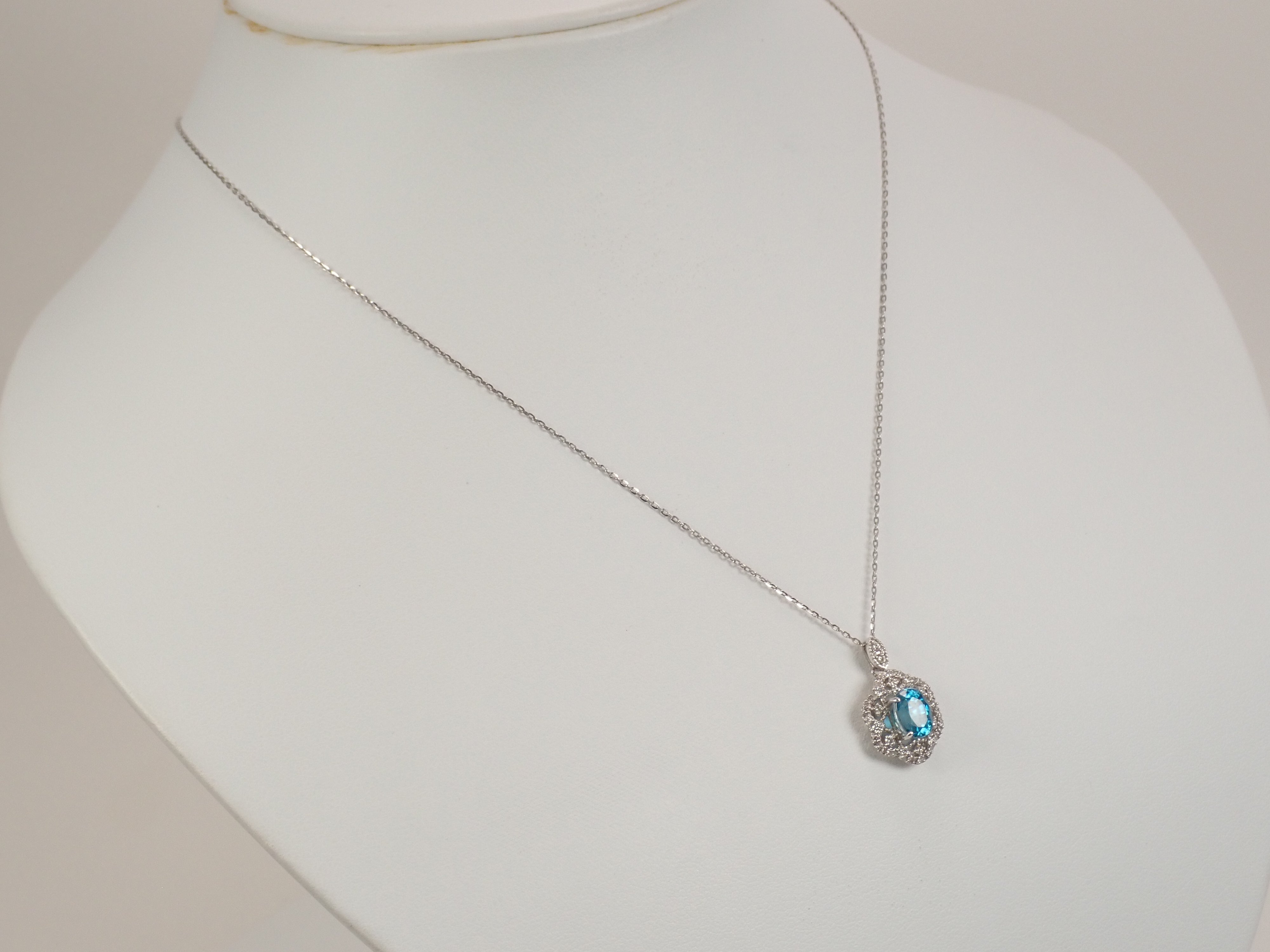 [22602665 Listed] Pt900/Pt850 Blue Zircon (Ratanakiri Blue) 2.45ct Pendant (Necklace)