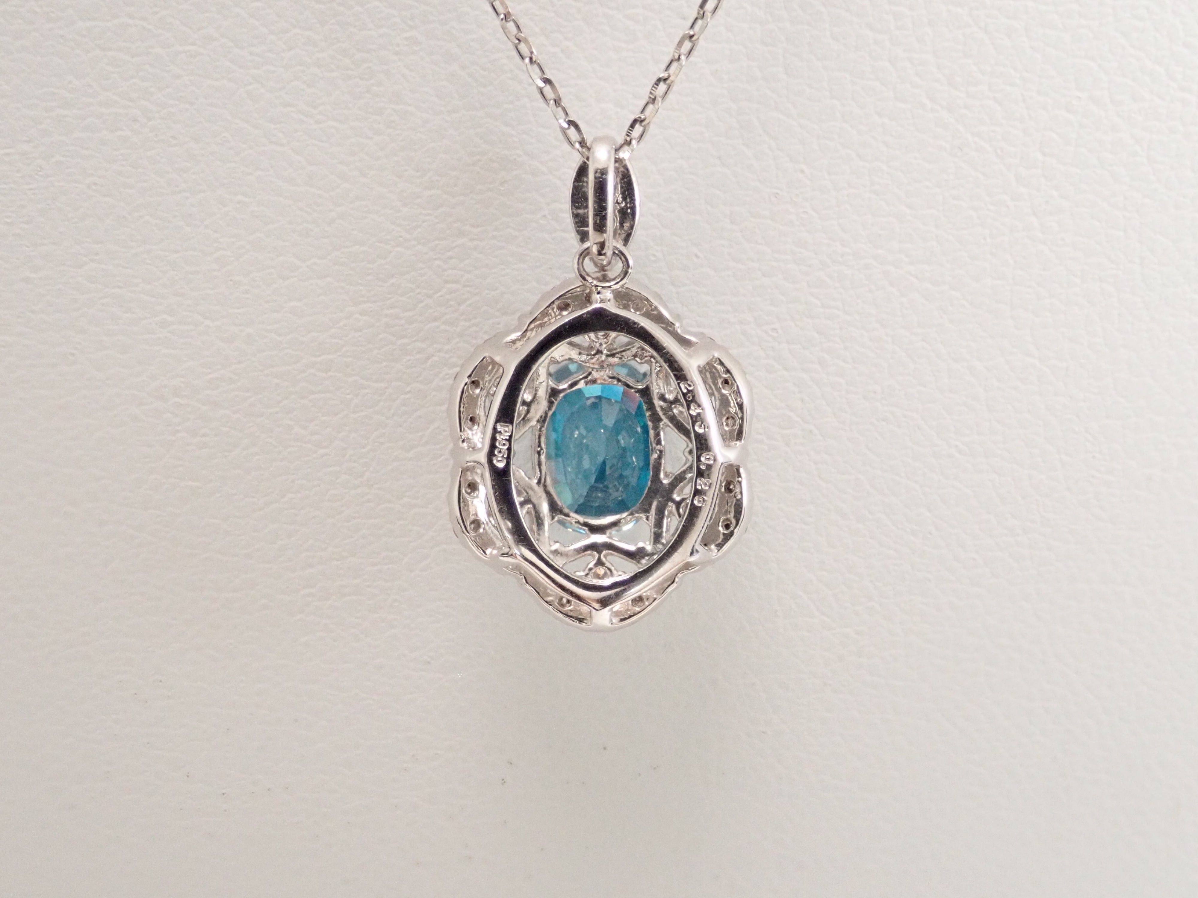 [22602665 Listed] Pt900/Pt850 Blue Zircon (Ratanakiri Blue) 2.45ct Pendant (Necklace)
