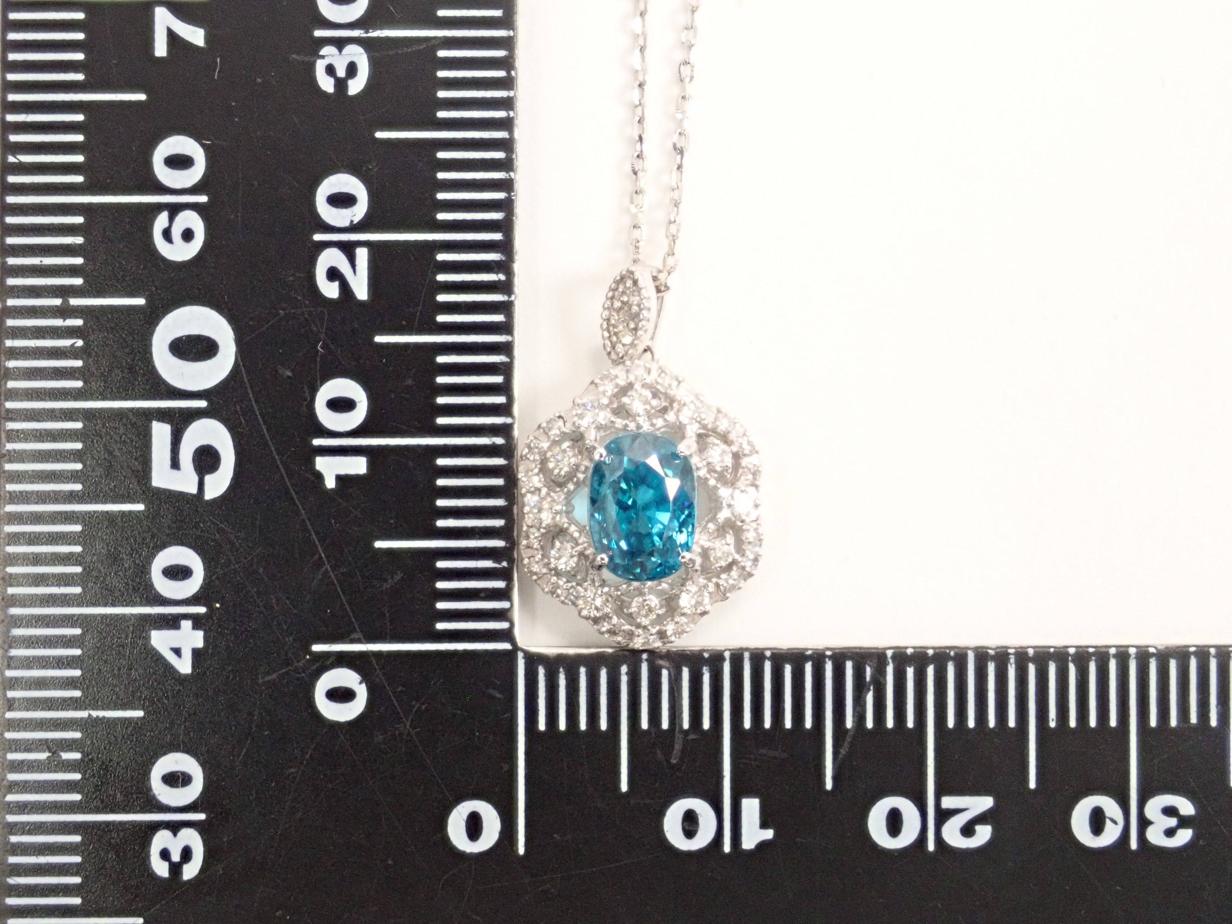 [22602665 Listed] Pt900/Pt850 Blue Zircon (Ratanakiri Blue) 2.45ct Pendant (Necklace)
