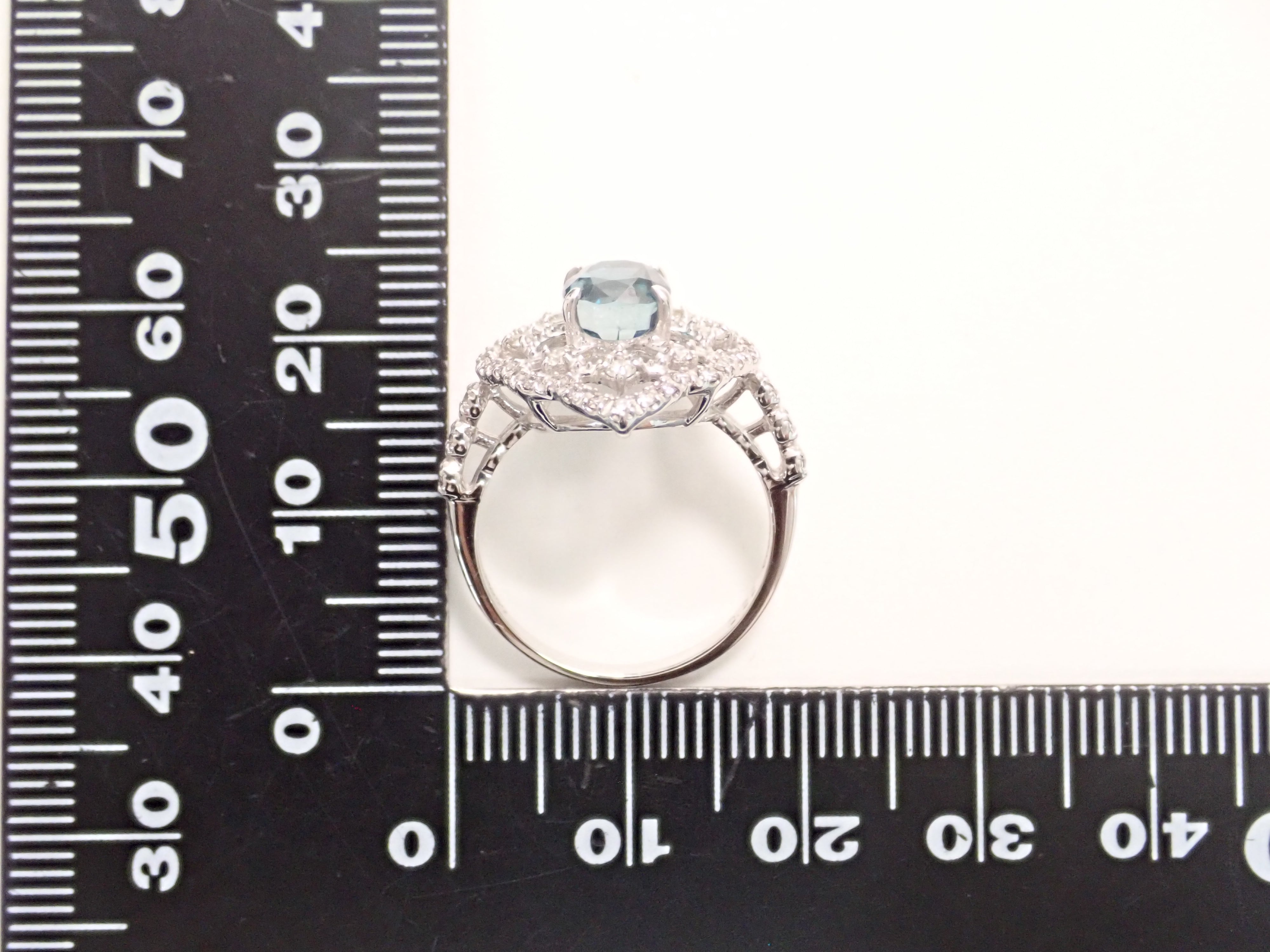 [Listed as 22602664] Pt900 Blue Zircon (Ratanakiri Blue) 2.22ct Ring