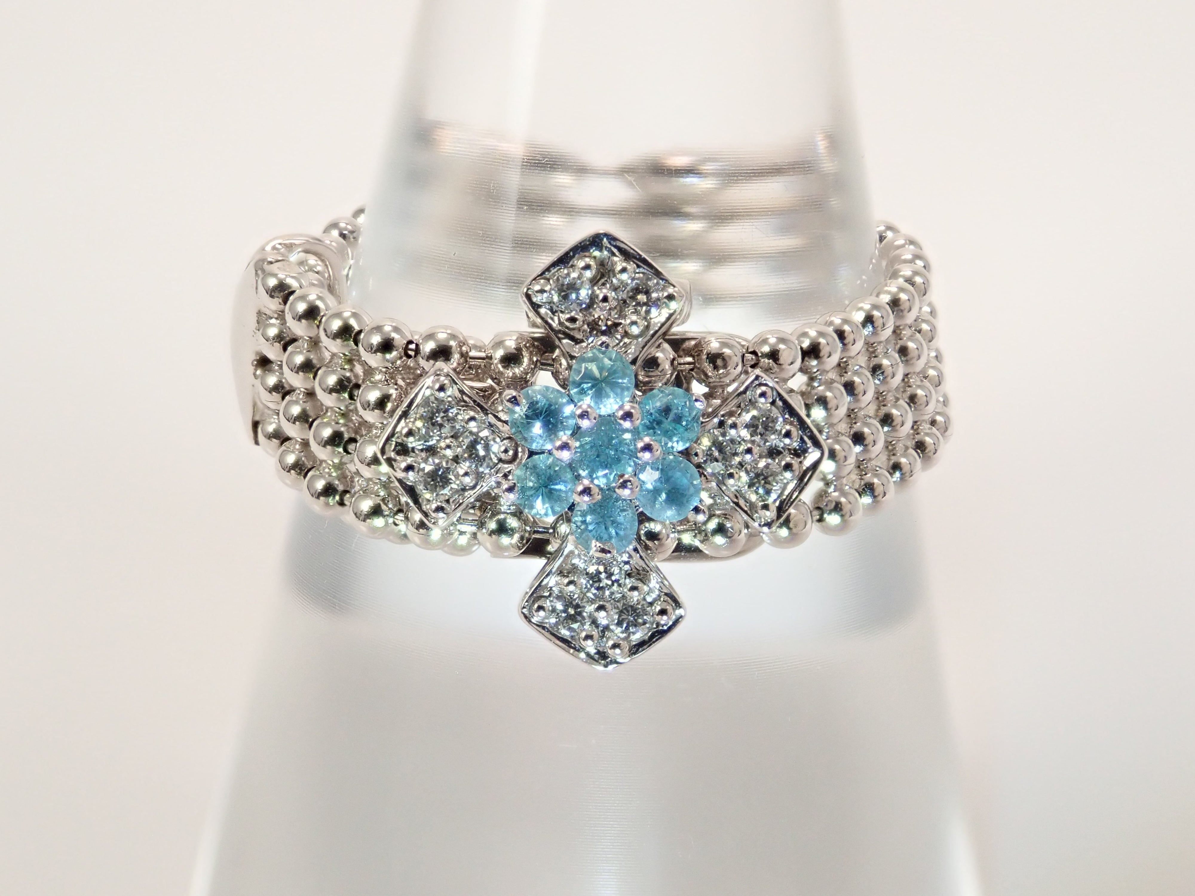 K18WG パライバトルマリン 0.09ct リング