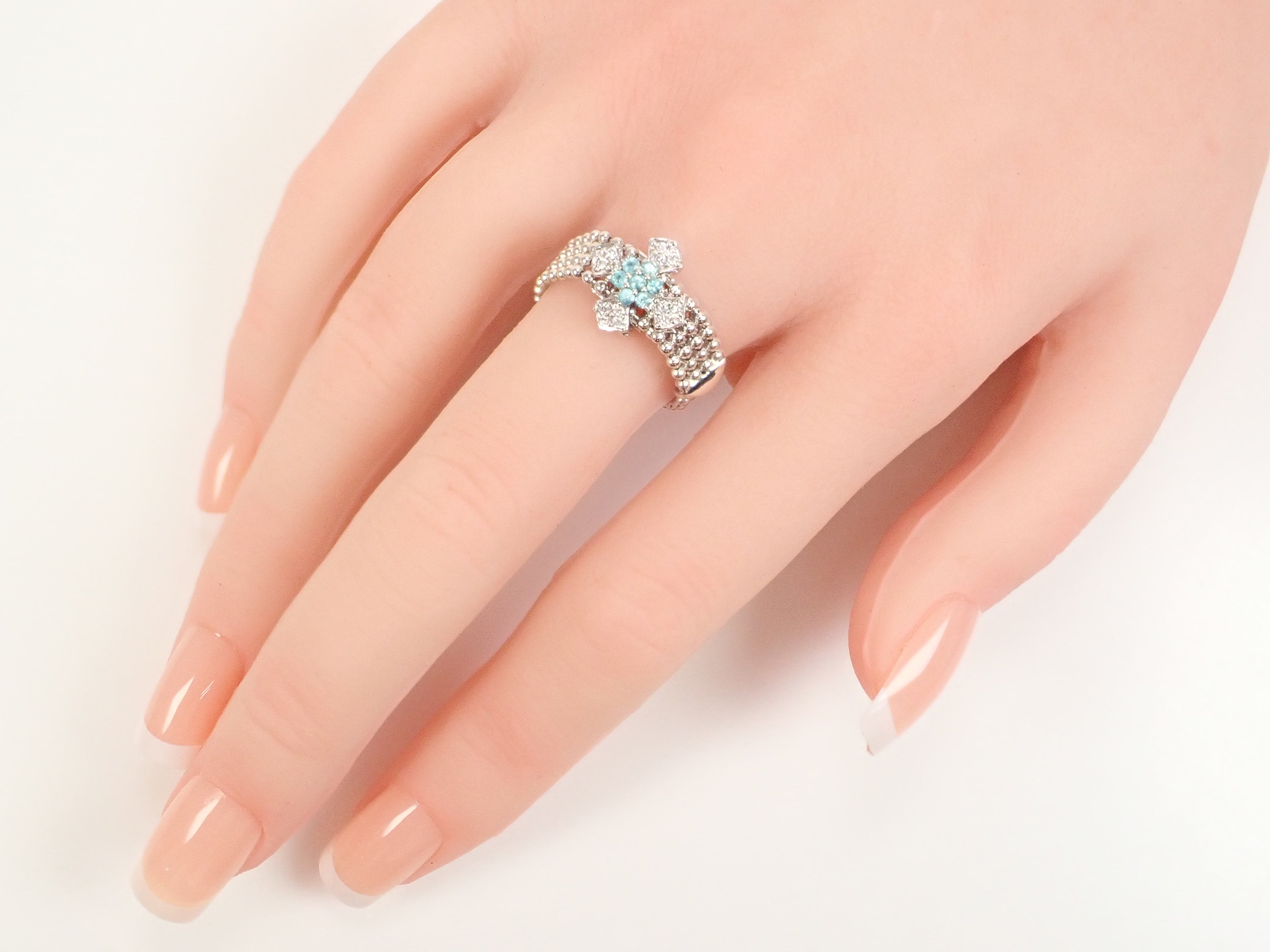 K18WG パライバトルマリン 0.09ct リング