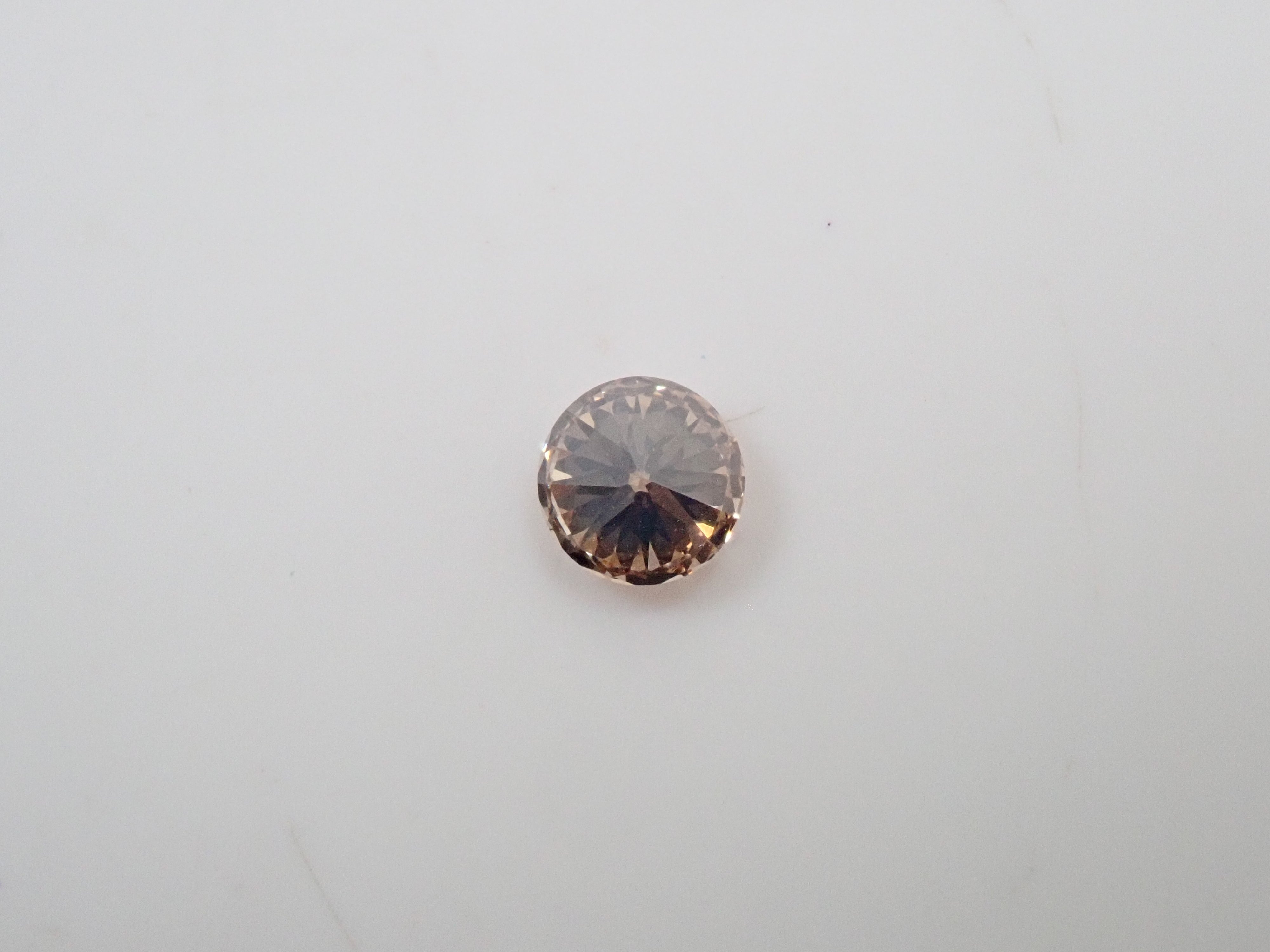 【7/18 22時販売】ブラウンダイヤモンド 5.0mm/0.556ctルース(FANCY LIGHT BROWN, VS-1)