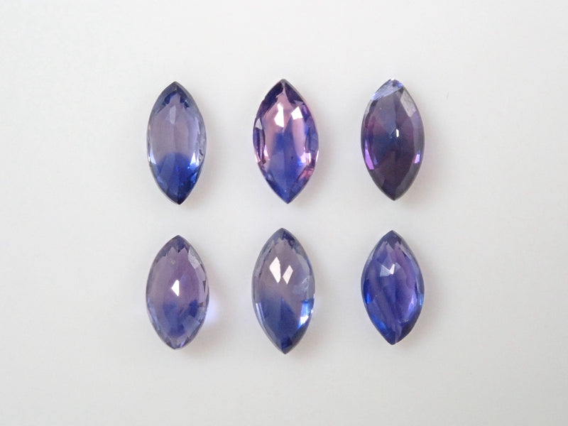 坦尚尼亞溫莎原石雙色藍寶石 1 顆（欖尖形切割，4.5 x 2.5 毫米）《多買優惠》